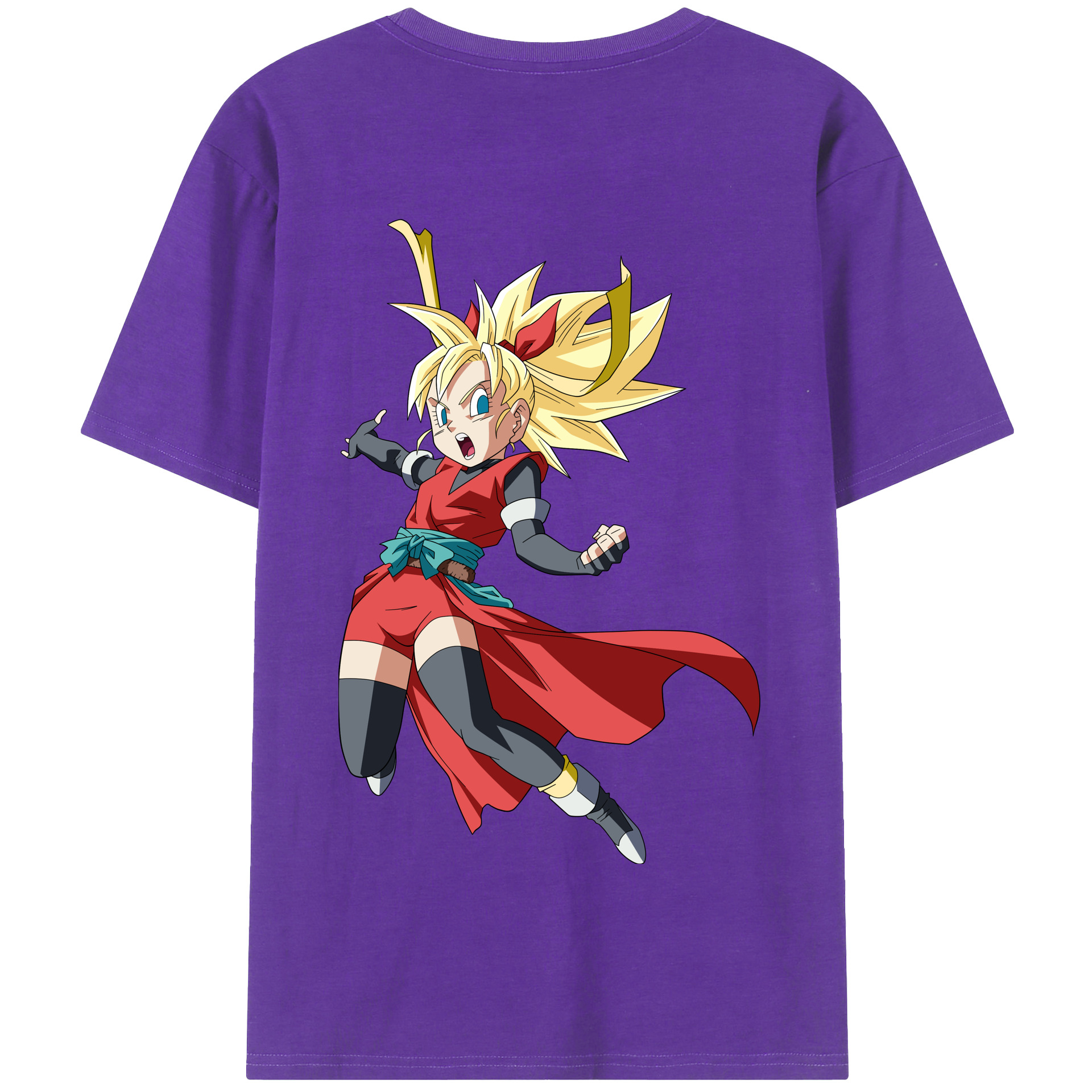 （画像用） ドラゴンボール カリフラ DRAGON BALL Caulifla 綿100％半袖Tシャツ（背面プリント）