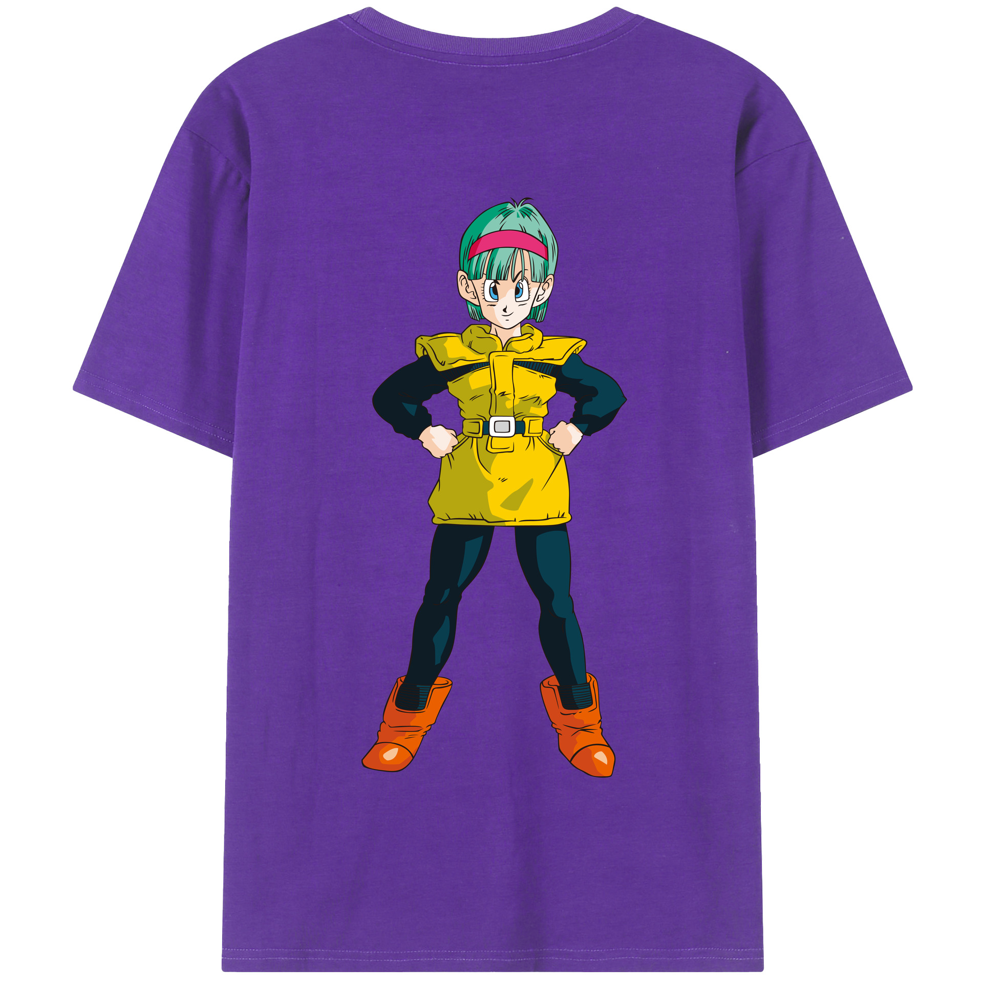 （画像用） ドラゴンボール ブルマ DRAGON BALL Bulma 綿100％半袖Tシャツ（背面プリント）