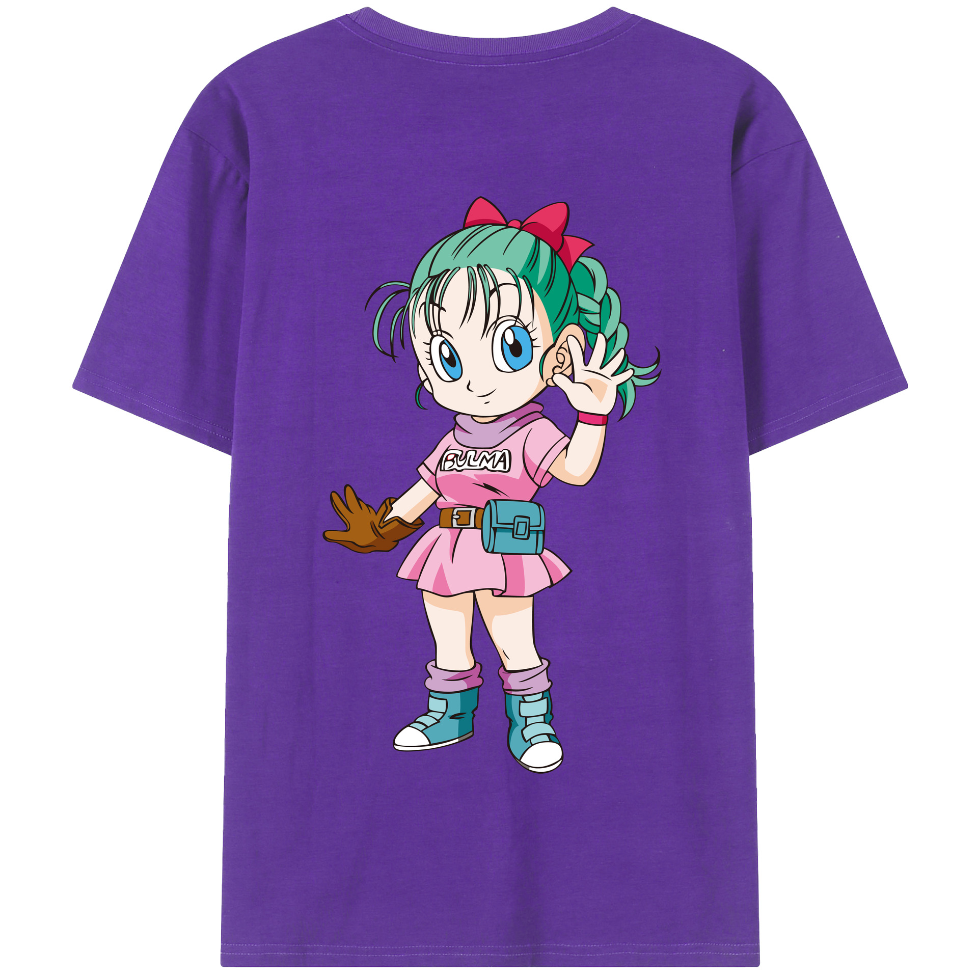（画像用） ドラゴンボール ブルマ DRAGON BALL Bulma 綿100％半袖Tシャツ（背面プリント）