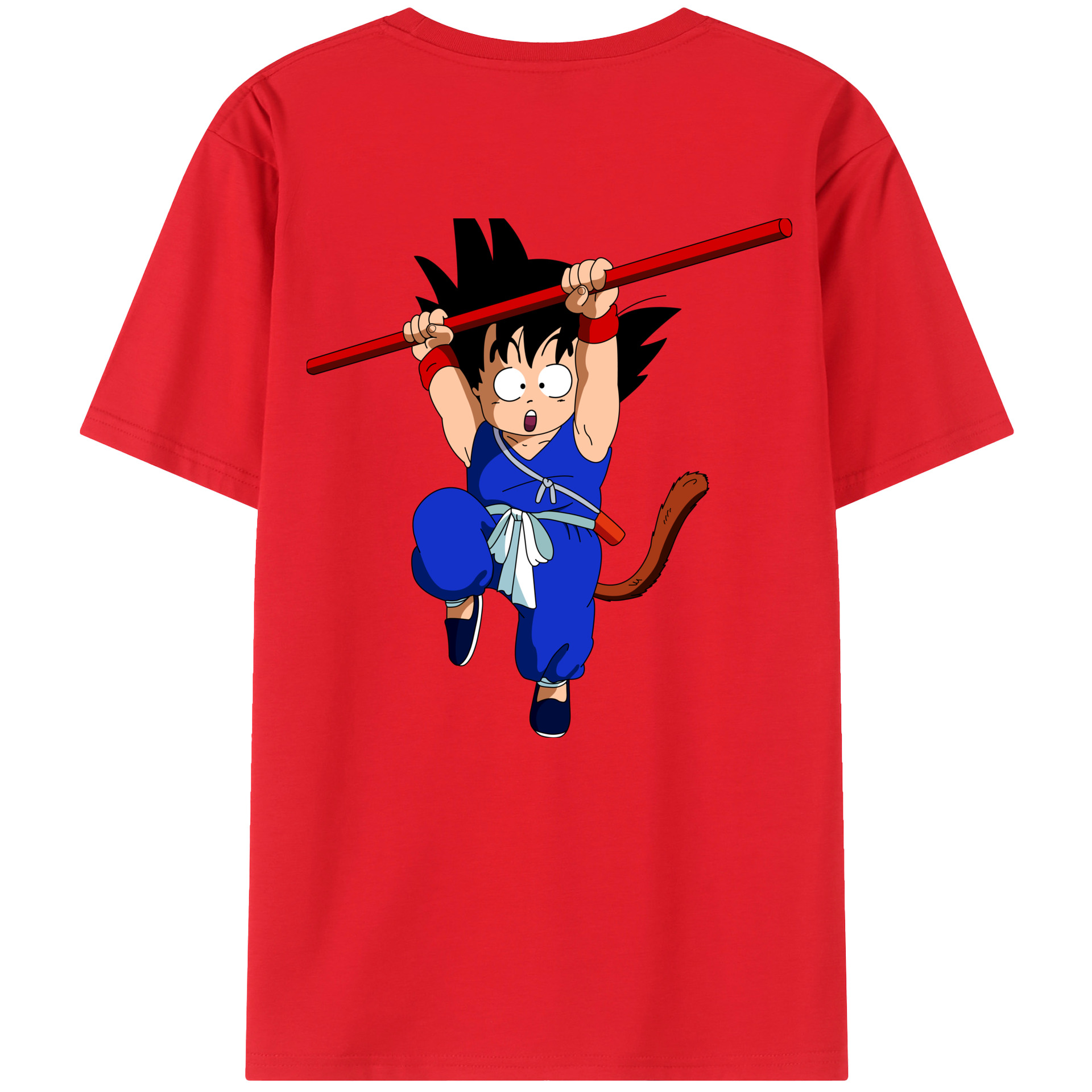 （画像用） ドラゴンボール 孫悟空（そん ごくう）Son Goku カカロット DRAGON BALL Kakarotto 綿100％半袖Tシャツ（背面プリント）