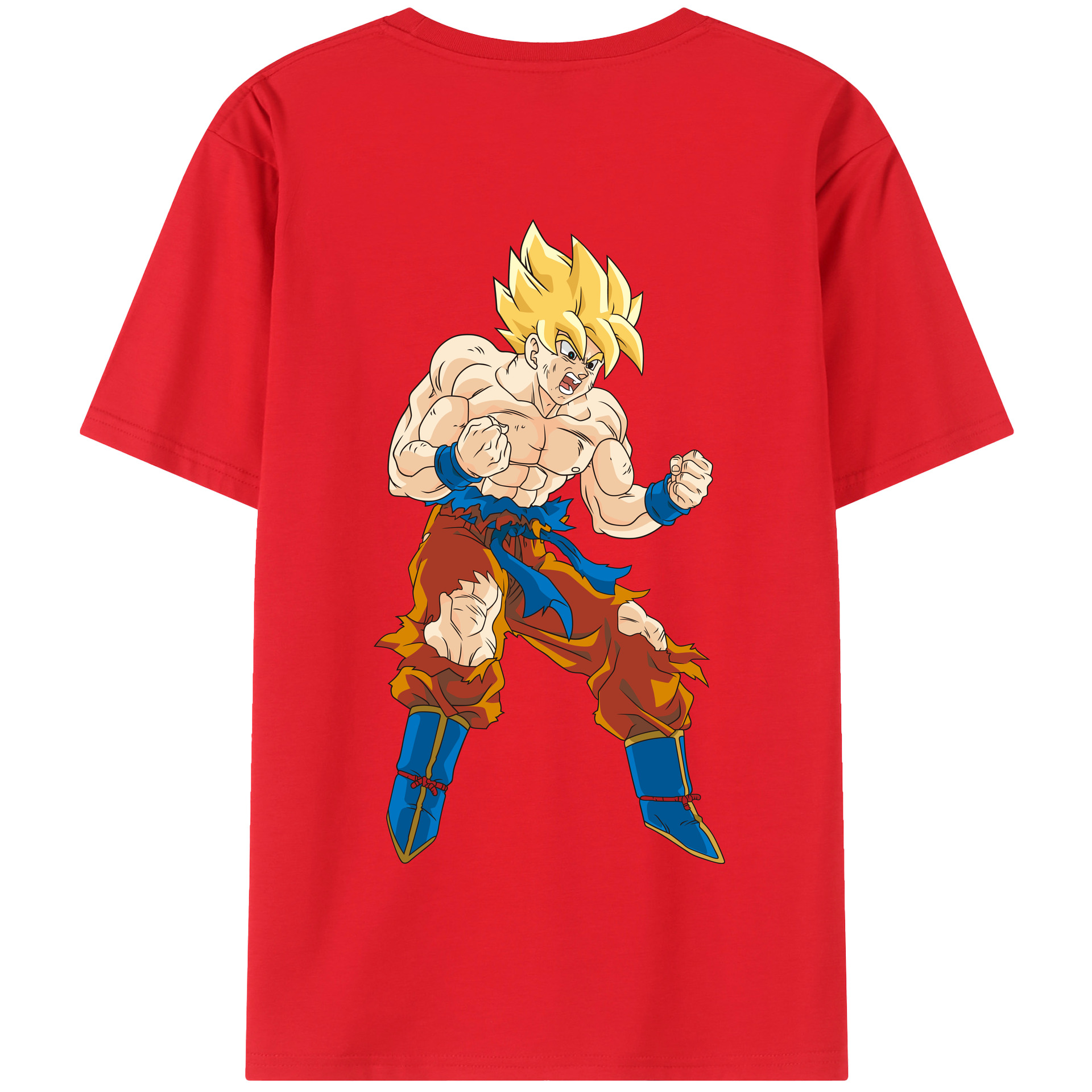 （画像用） ドラゴンボール 孫悟空（そん ごくう）Son Goku カカロット DRAGON BALL Kakarotto 綿100％半袖Tシャツ（背面プリント）