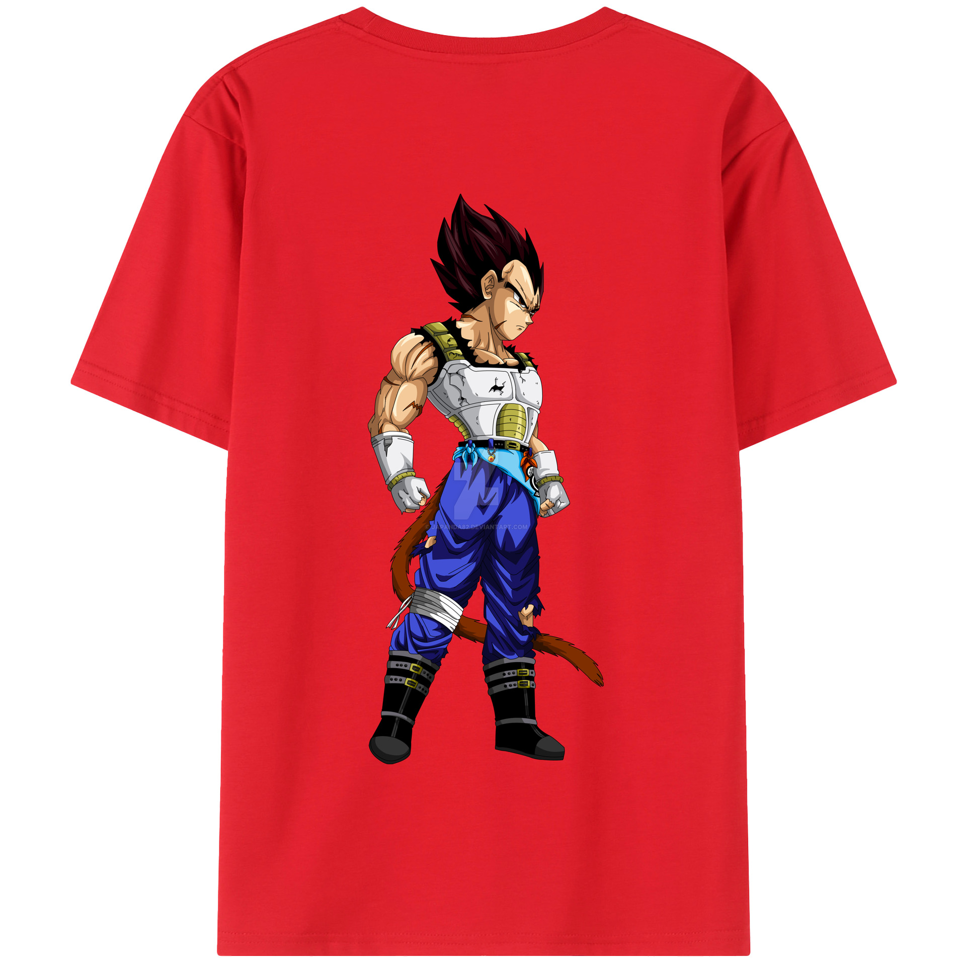 （画像用） ドラゴンボール ベジータ四世（Bejīta Yonsei）DRAGON BALL Vegeta IV 綿100％半袖Tシャツ（背面プリント）