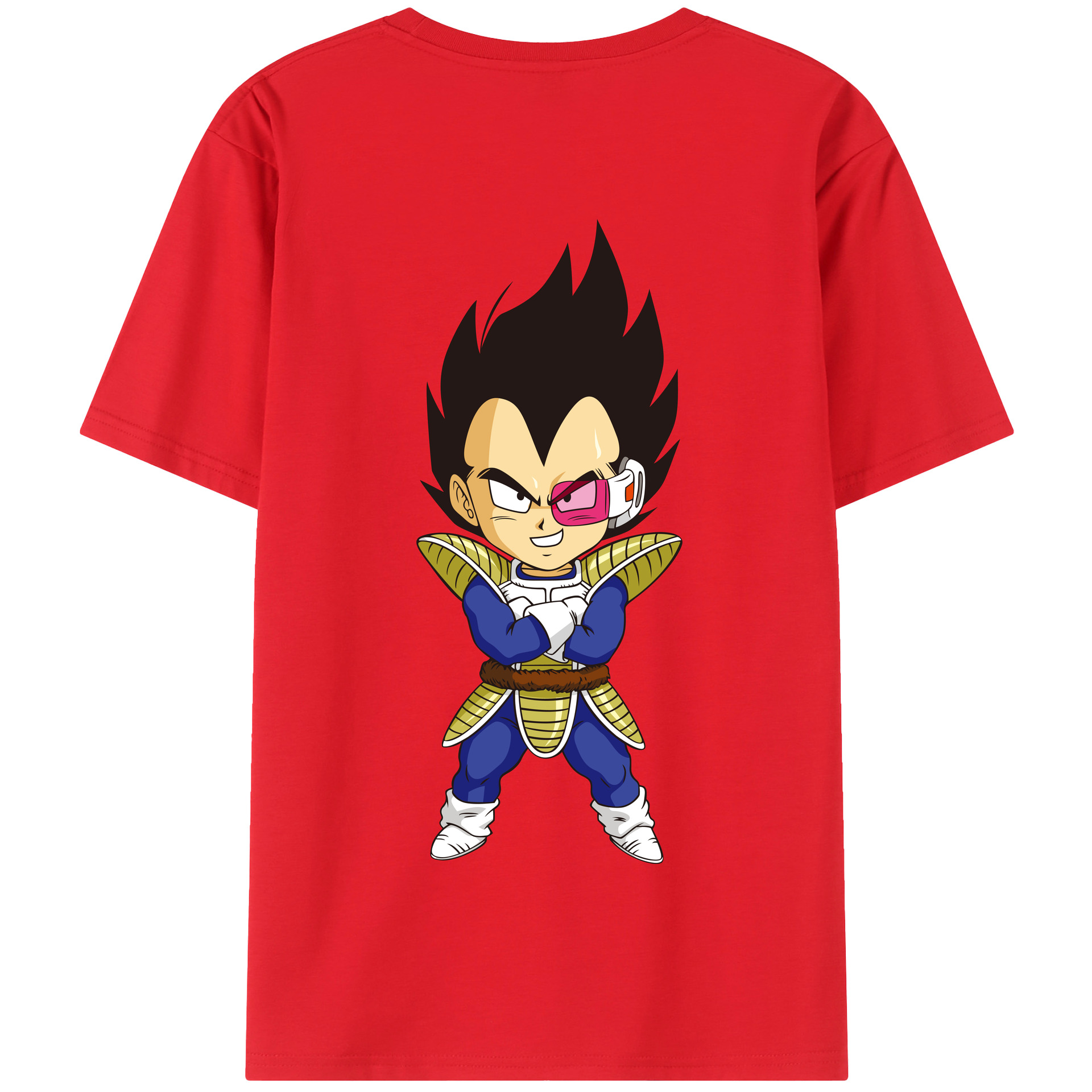 （画像用） ドラゴンボール ベジータ四世（Bejīta Yonsei）DRAGON BALL Vegeta IV 綿100％半袖Tシャツ（背面プリント）