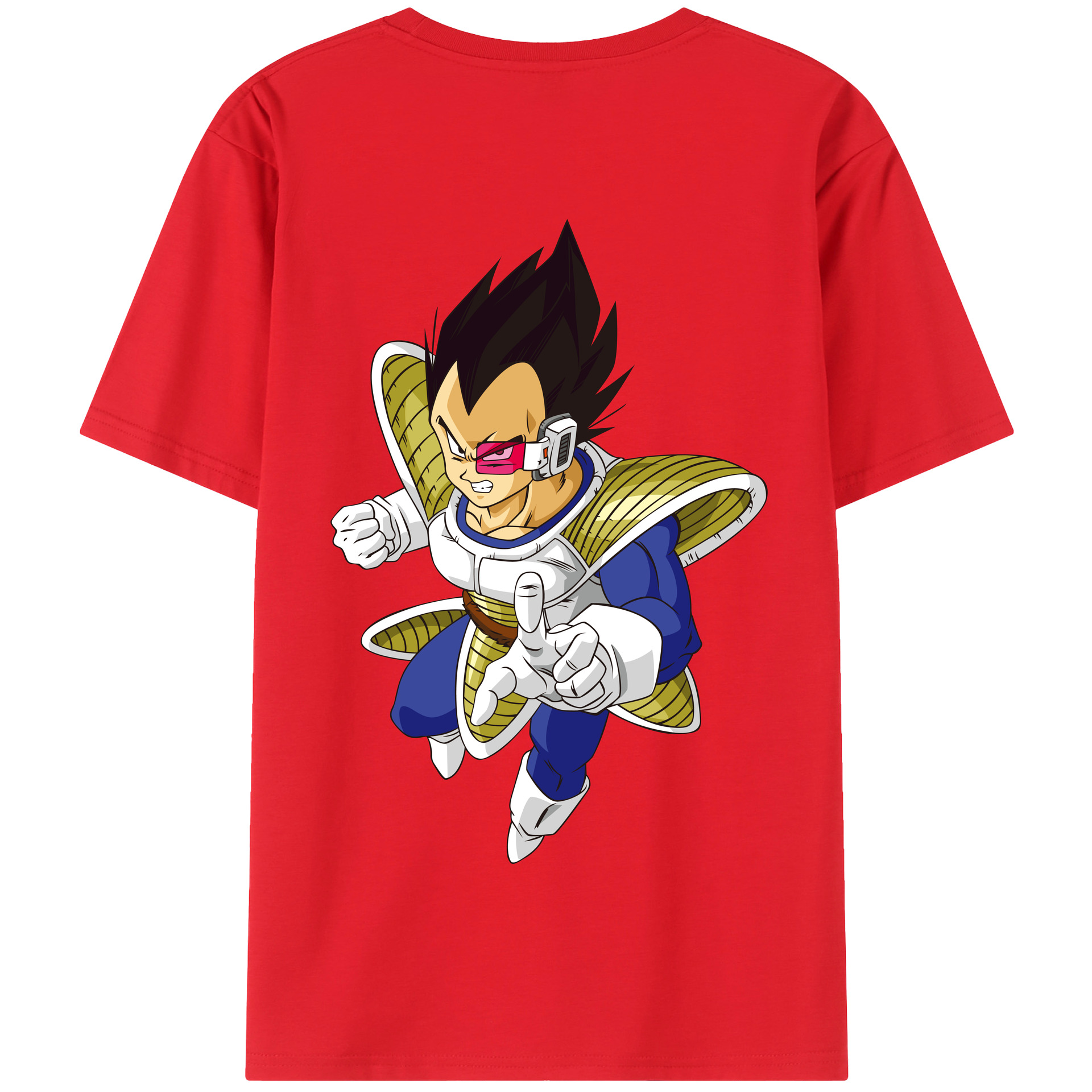 （画像用） ドラゴンボール ベジータ四世（Bejīta Yonsei）DRAGON BALL Vegeta IV 綿100％半袖Tシャツ（背面プリント）