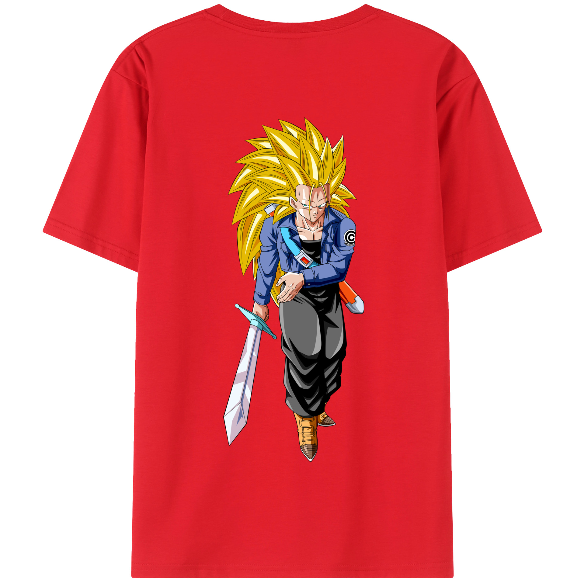 （画像用） ドラゴンボール トランクス（Torankusu）DRAGON BALL Trunks 綿100％半袖Tシャツ（背面プリント）