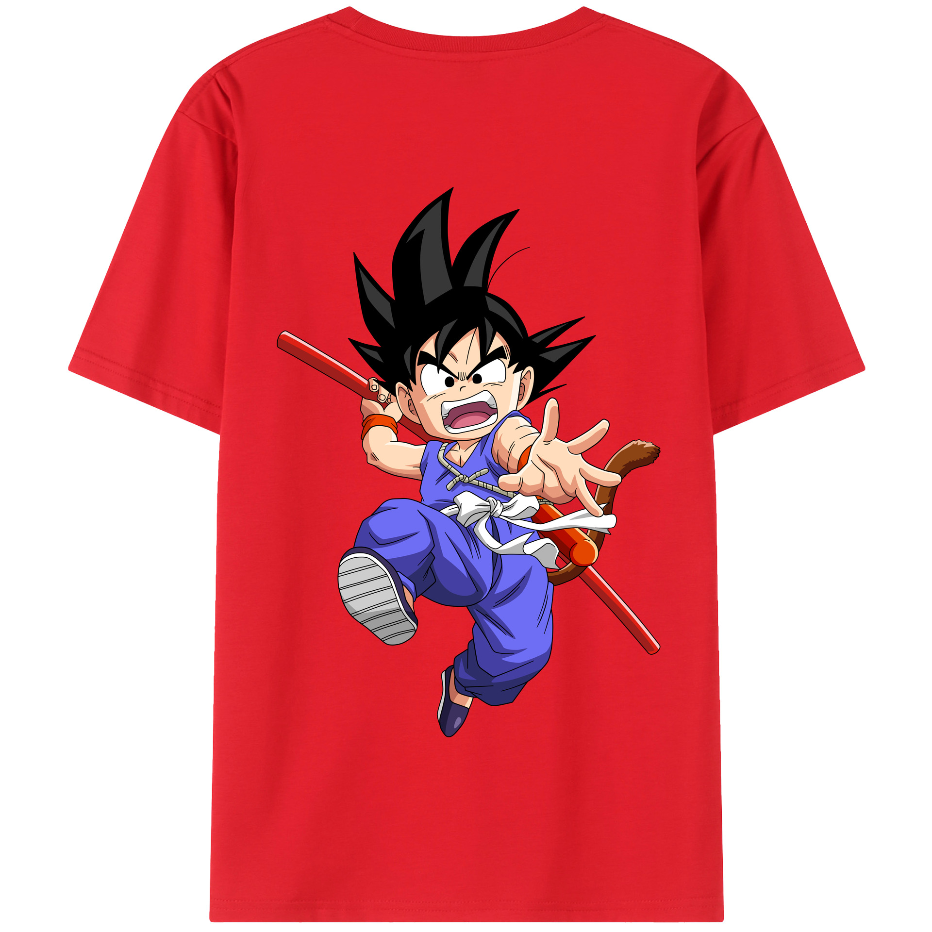（画像用） ドラゴンボール 孫悟空（そん ごくう）Son Goku カカロット DRAGON BALL Kakarotto 綿100％半袖Tシャツ（背面プリント）