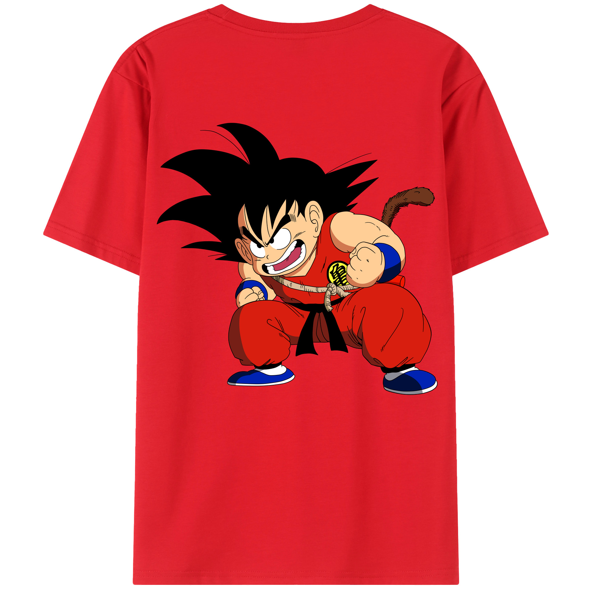 （画像用） ドラゴンボール 孫悟空（そん ごくう）Son Goku カカロット DRAGON BALL Kakarotto 綿100％半袖Tシャツ（背面プリント）