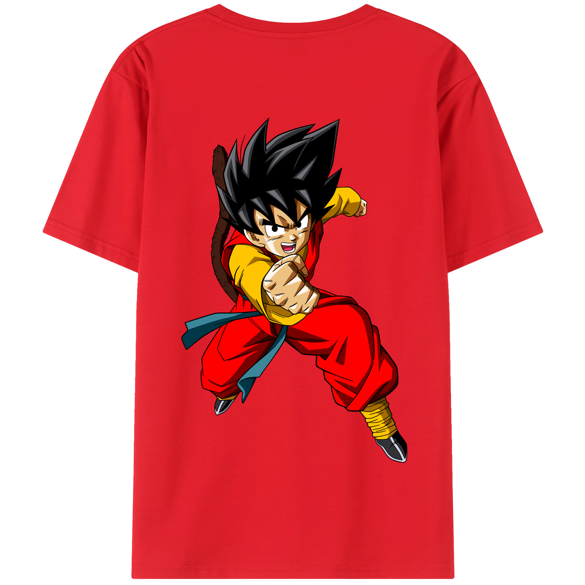 （画像用） ドラゴンボール 孫悟空（そん ごくう）Son Goku カカロット DRAGON BALL Kakarotto 綿100％半袖Tシャツ（背面プリント）