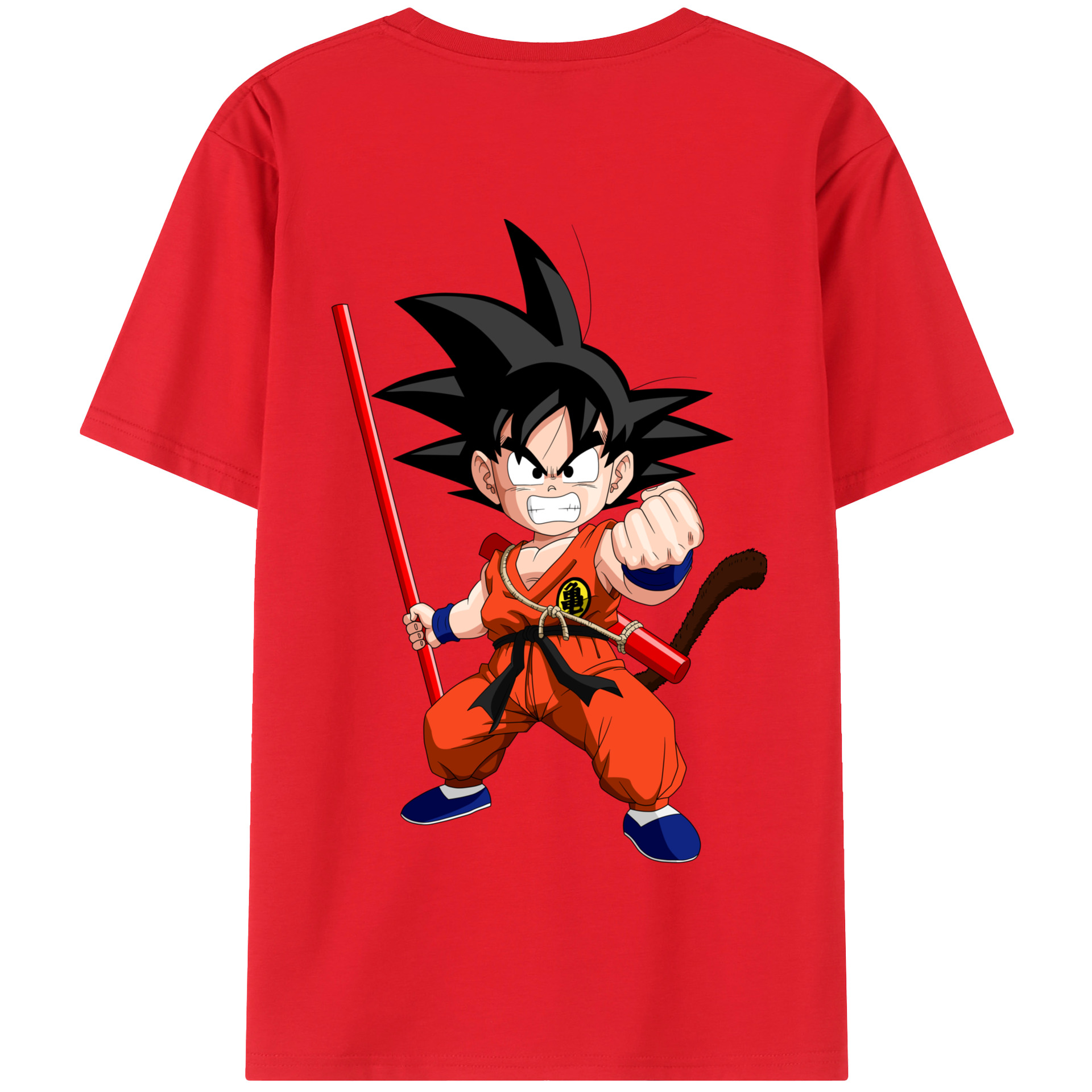 （画像用） ドラゴンボール 孫悟空（そん ごくう）Son Goku カカロット DRAGON BALL Kakarotto 綿100％半袖Tシャツ（背面プリント）