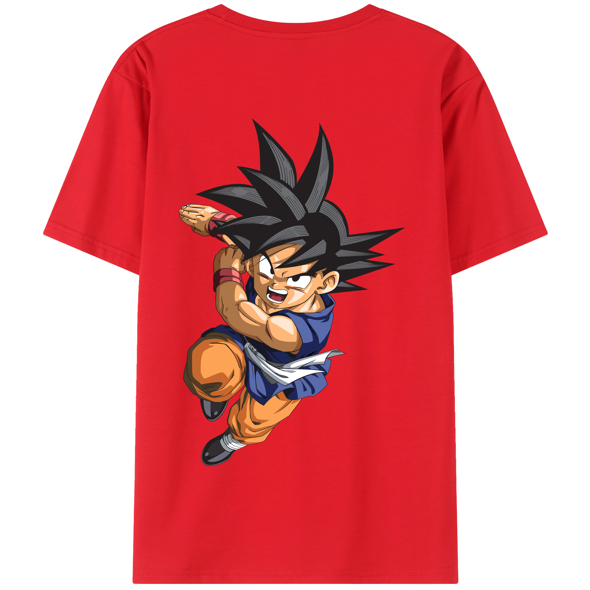 （画像用） ドラゴンボール 孫悟空（そん ごくう）Son Goku カカロット DRAGON BALL Kakarotto 綿100％半袖Tシャツ（背面プリント）
