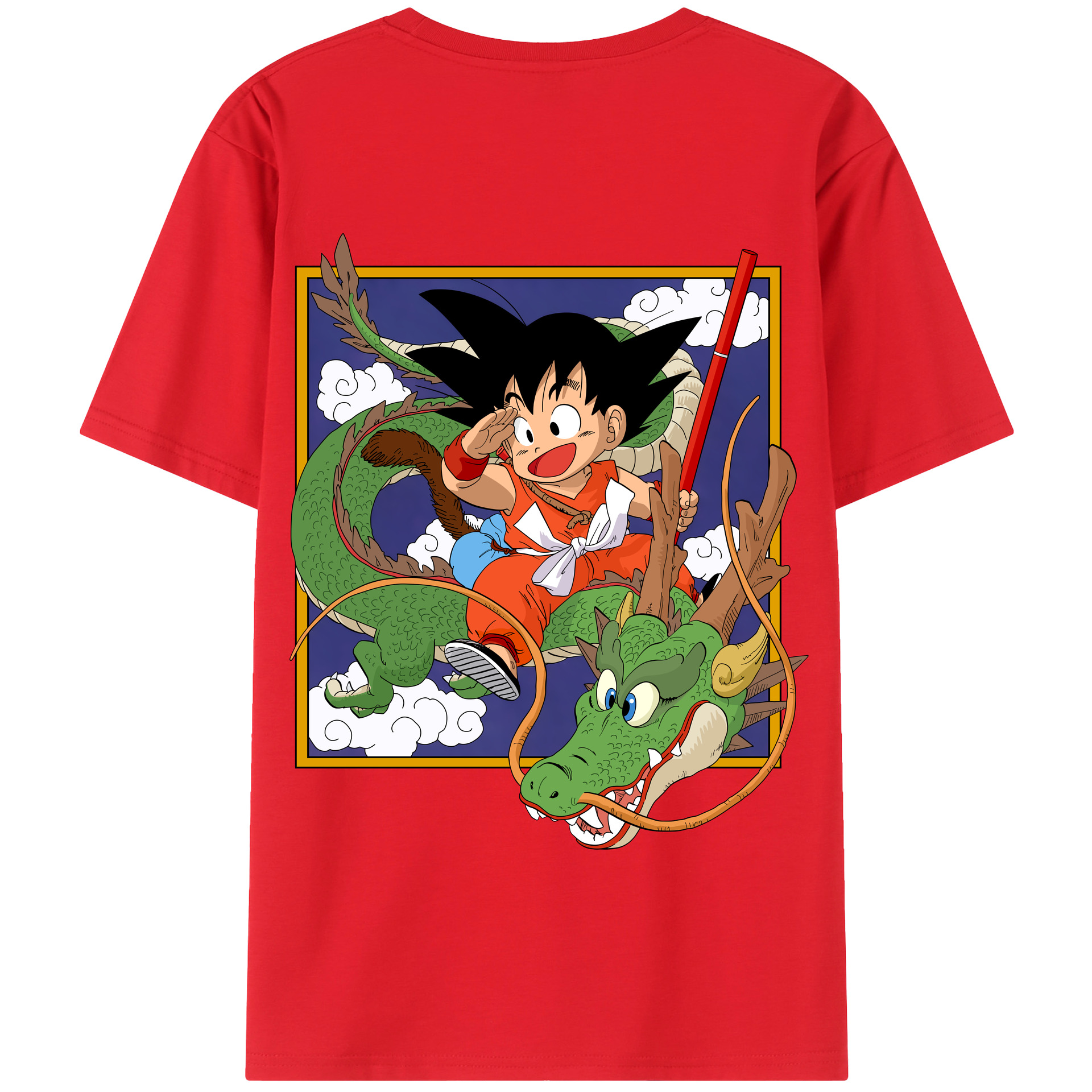 （画像用） ドラゴンボール 孫悟空（そん ごくう）Son Goku カカロット DRAGON BALL Kakarotto 綿100％半袖Tシャツ（背面プリント）