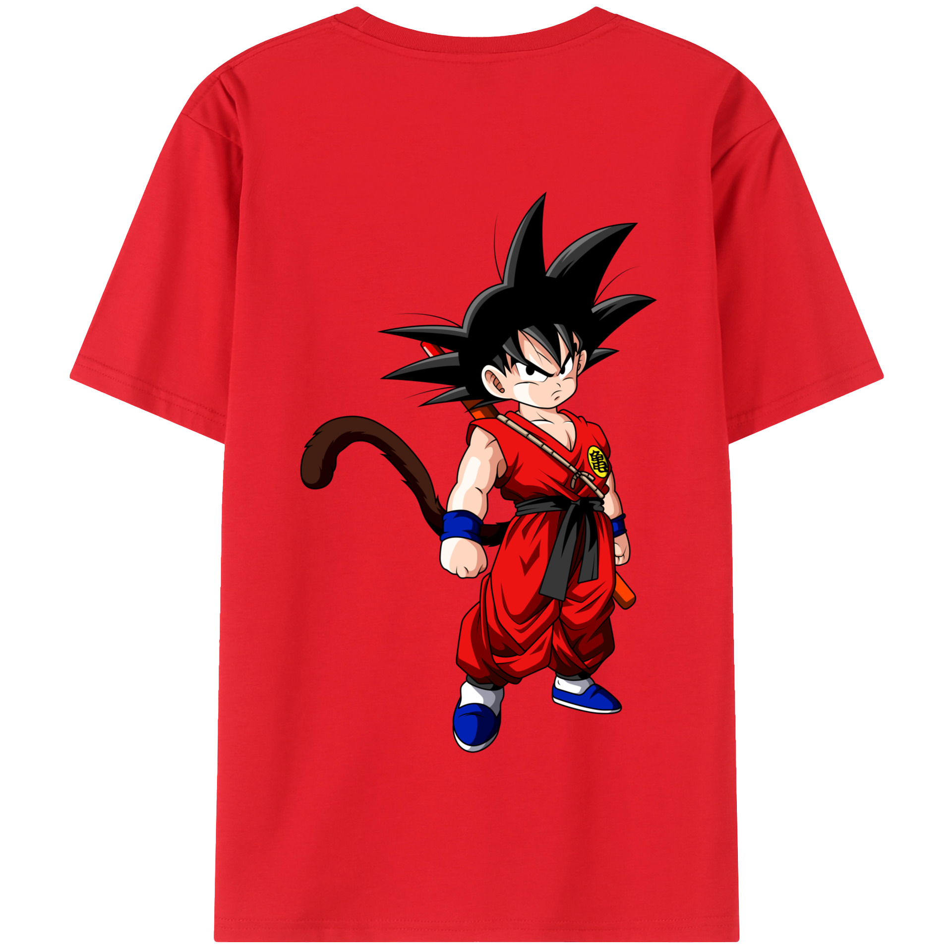 （画像用） ドラゴンボール 孫悟空（そん ごくう）Son Goku カカロット DRAGON BALL Kakarotto 綿100％半袖Tシャツ（背面プリント）