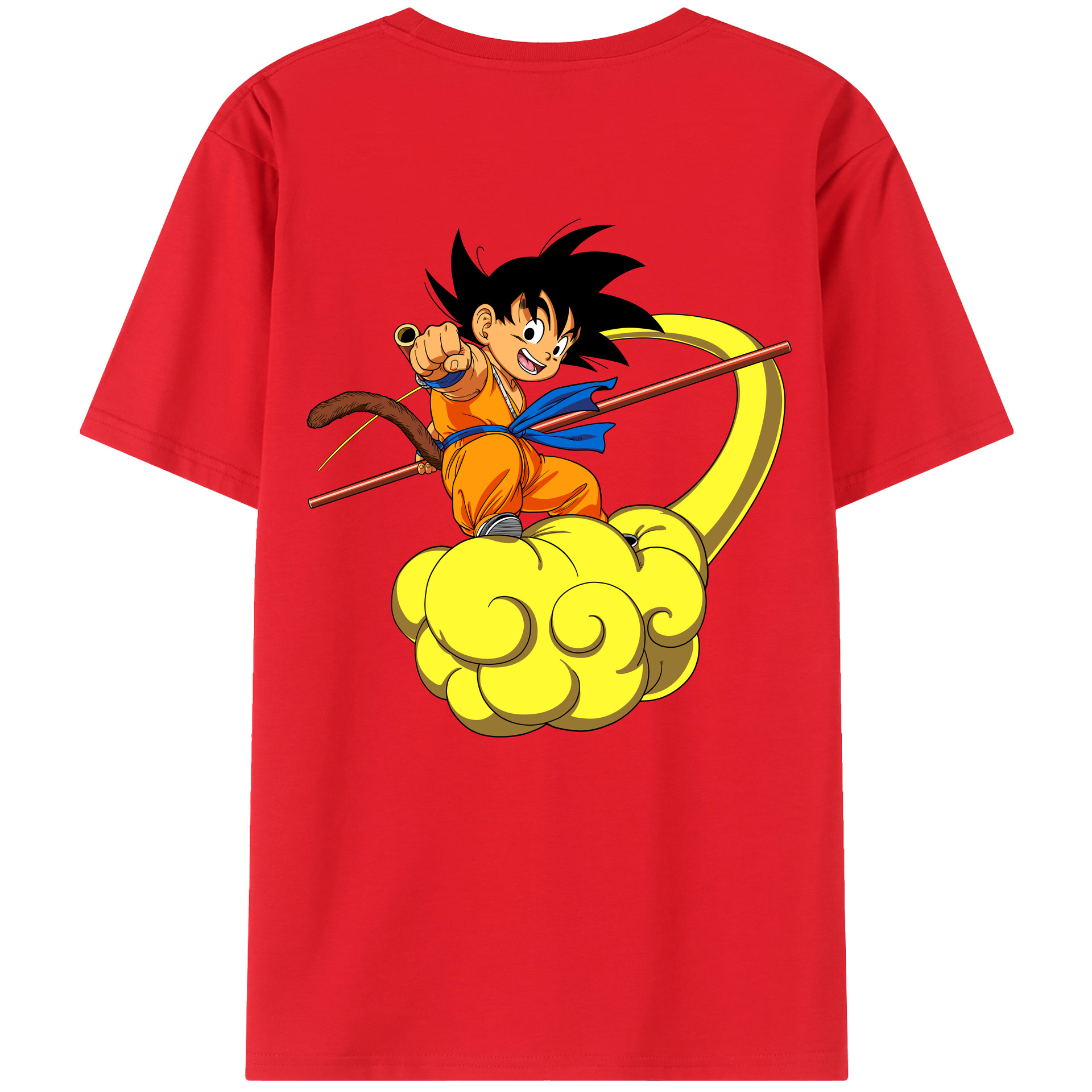（画像用） ドラゴンボール 孫悟空（そん ごくう）Son Goku カカロット DRAGON BALL Kakarotto 綿100％半袖Tシャツ（背面プリント）