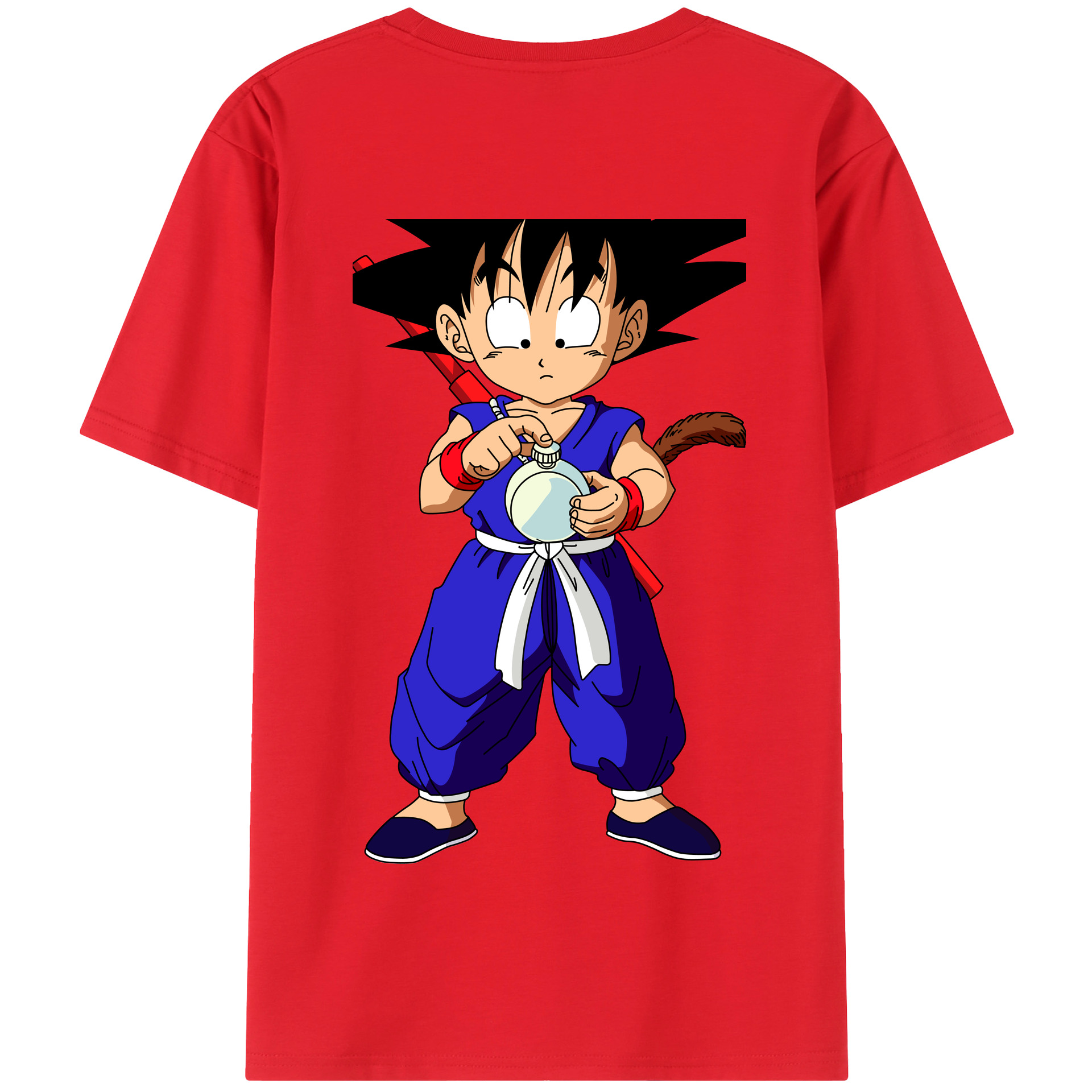（画像用） ドラゴンボール 孫悟空（そん ごくう）Son Goku カカロット DRAGON BALL Kakarotto 綿100％半袖Tシャツ（背面プリント）
