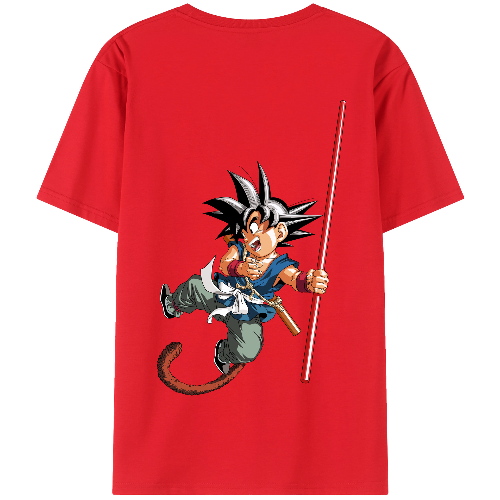 （画像用） ドラゴンボール 孫悟空（そん ごくう）Son Goku カカロット DRAGON BALL Kakarotto 綿100％半袖Tシャツ（背面プリント）
