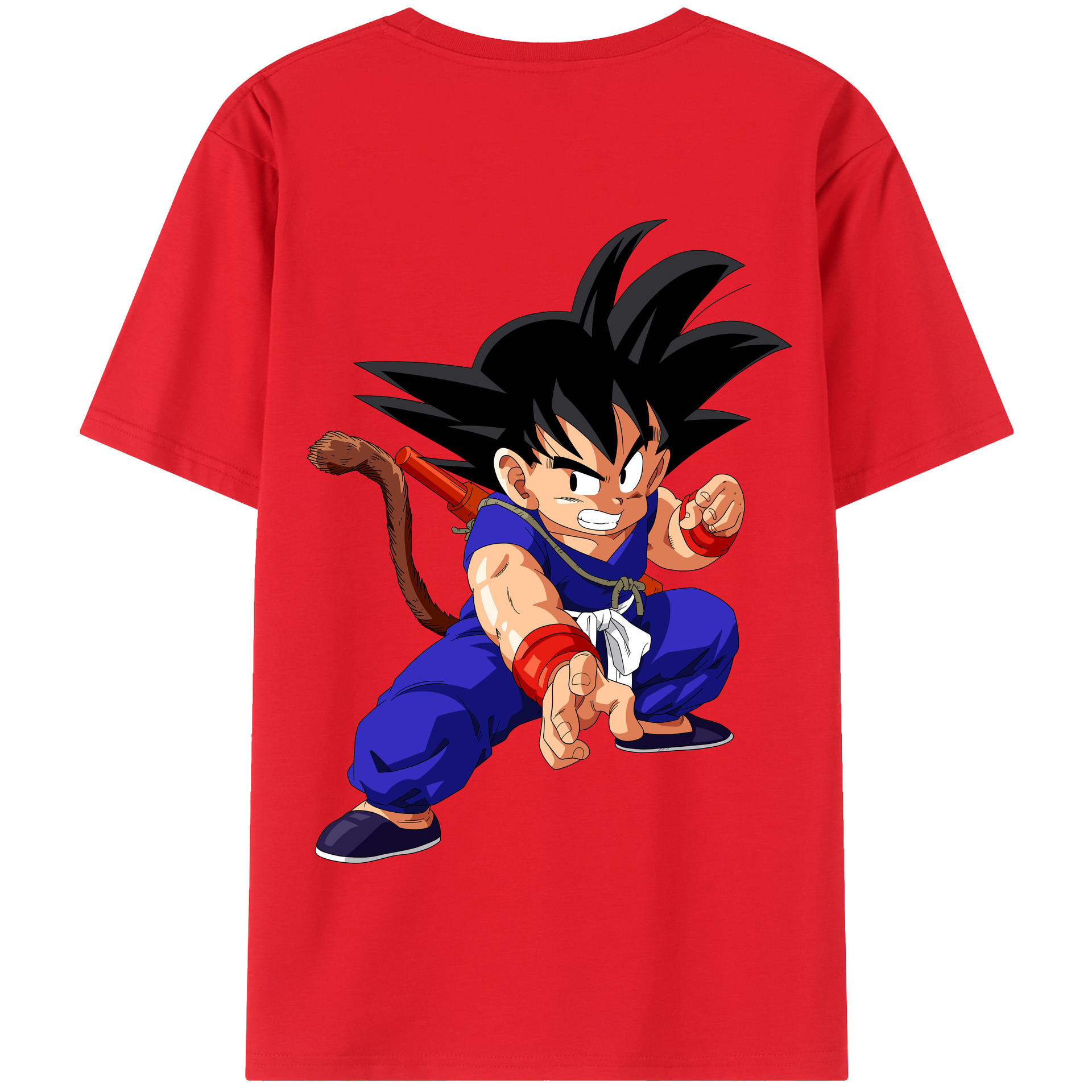 （画像用） ドラゴンボール 孫悟空（そん ごくう）Son Goku カカロット DRAGON BALL Kakarotto 綿100％半袖Tシャツ（背面プリント）