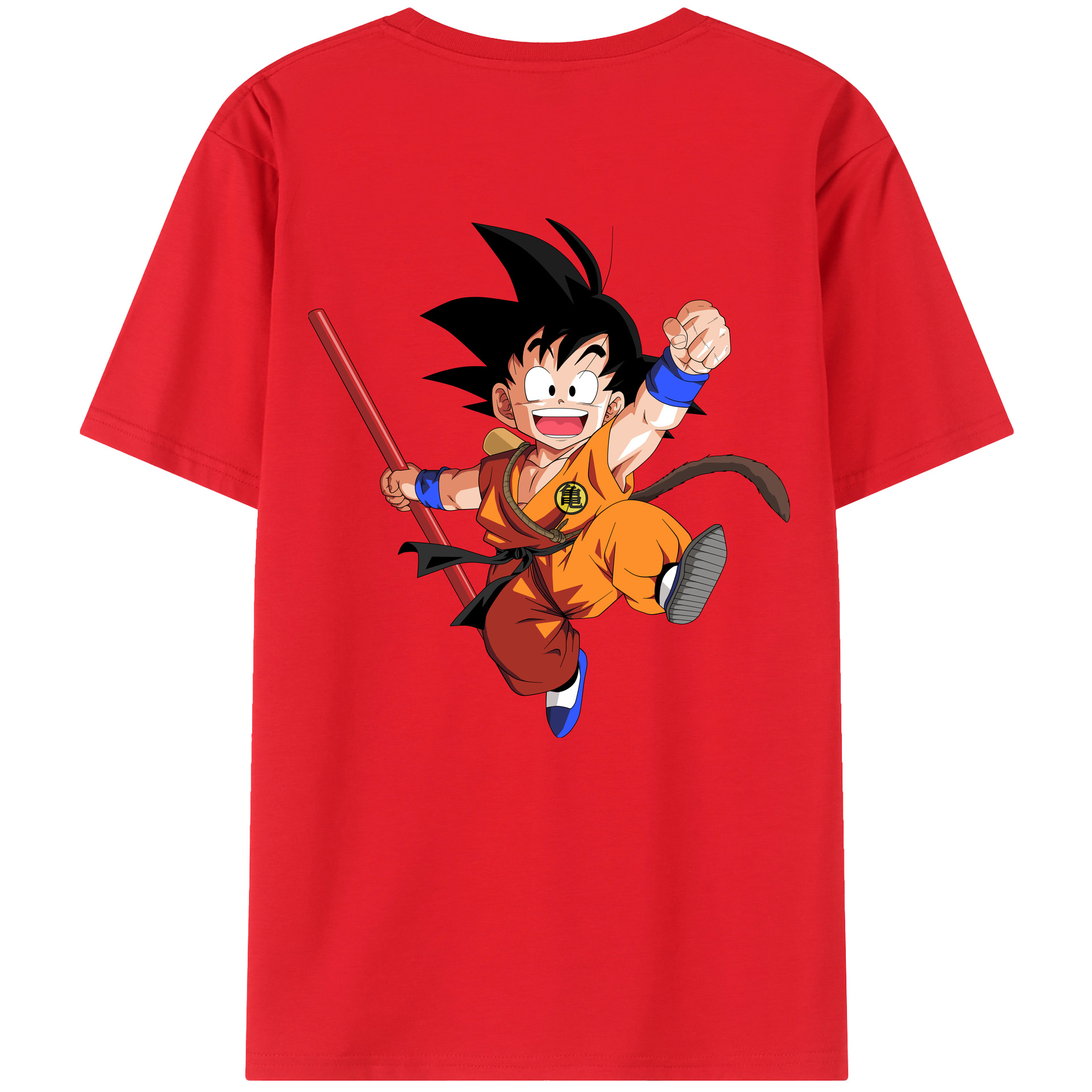 （画像用） ドラゴンボール 孫悟空（そん ごくう）Son Goku カカロット DRAGON BALL Kakarotto 綿100％半袖Tシャツ（背面プリント）