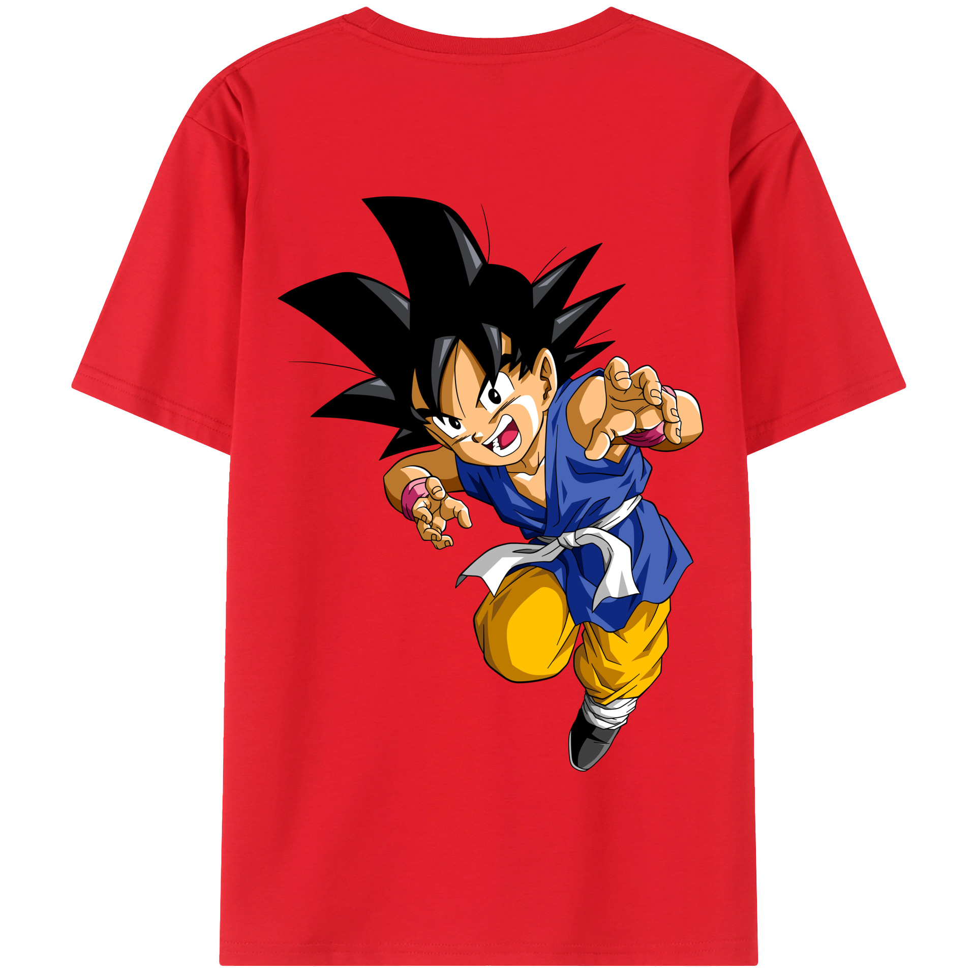 （画像用） ドラゴンボール 孫悟空（そん ごくう）Son Goku カカロット DRAGON BALL Kakarotto 綿100％半袖Tシャツ（背面プリント）