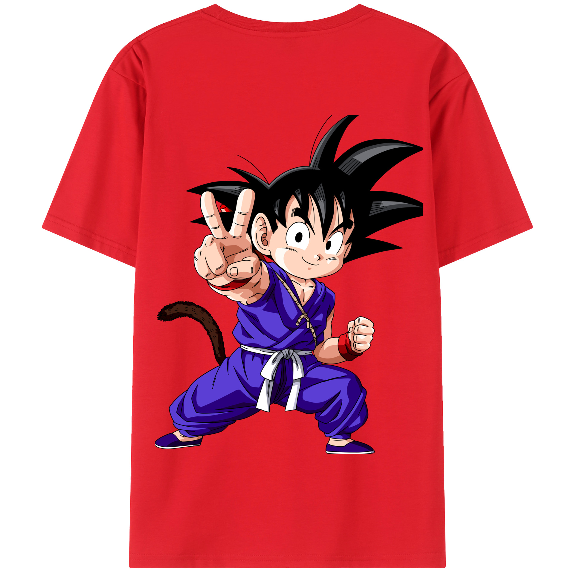 （画像用） ドラゴンボール 孫悟空（そん ごくう）Son Goku カカロット DRAGON BALL Kakarotto 綿100％半袖Tシャツ（背面プリント）