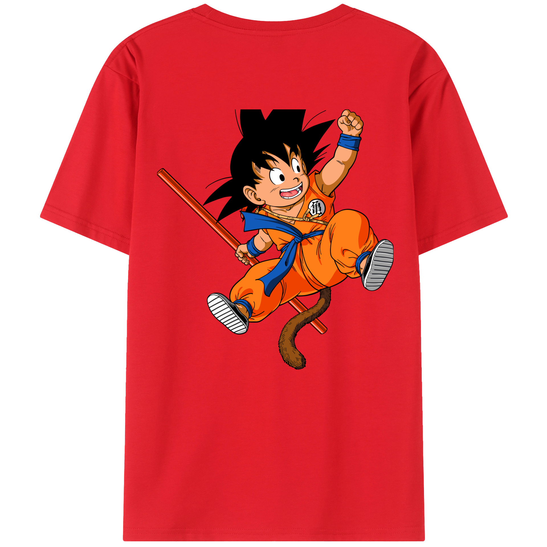 （画像用） ドラゴンボール 孫悟空（そん ごくう）Son Goku カカロット DRAGON BALL Kakarotto 綿100％半袖Tシャツ（背面プリント）