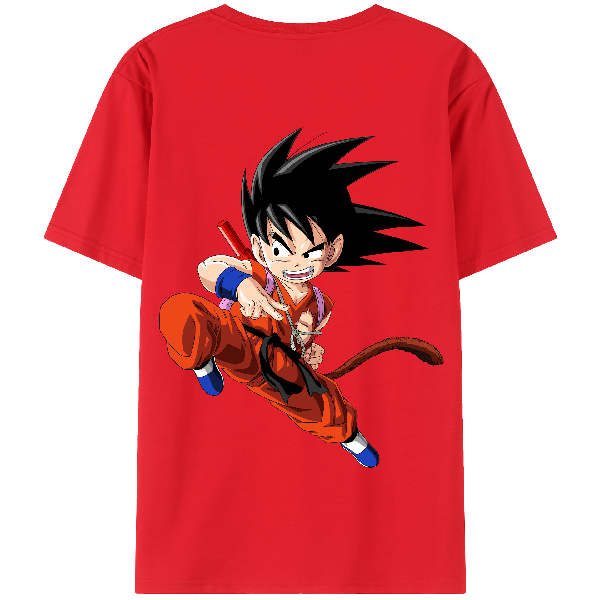 （画像用） ドラゴンボール 孫悟空（そん ごくう）Son Goku カカロット DRAGON BALL Kakarotto 綿100％半袖Tシャツ（背面プリント）