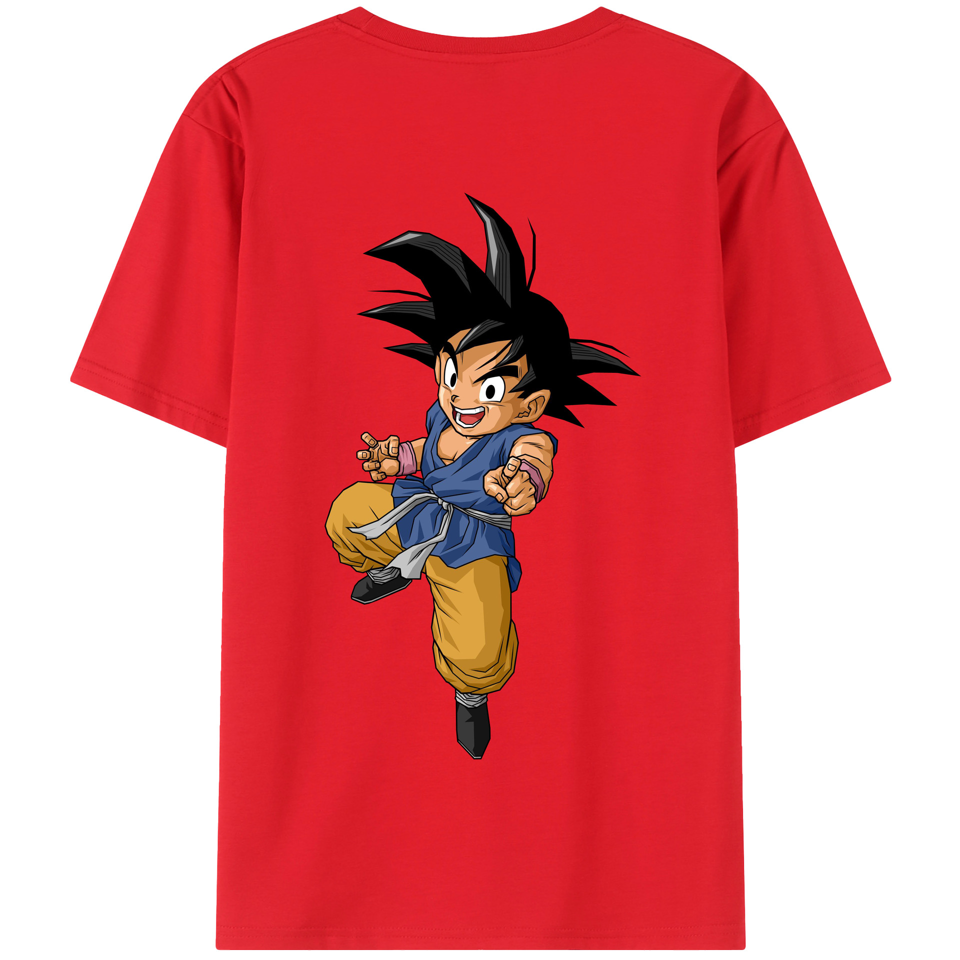 （画像用） ドラゴンボール 孫悟空（そん ごくう）Son Goku カカロット DRAGON BALL Kakarotto 綿100％半袖Tシャツ（背面プリント）