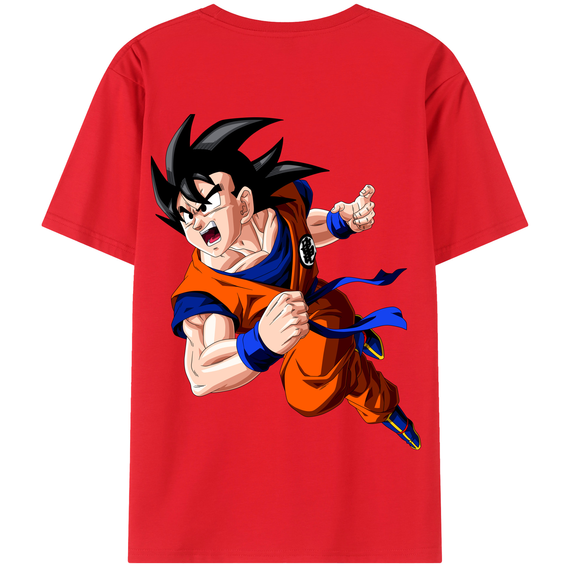 （画像用） ドラゴンボール 孫悟空（そん ごくう）Son Goku カカロット DRAGON BALL Kakarotto 綿100％半袖Tシャツ（背面プリント）