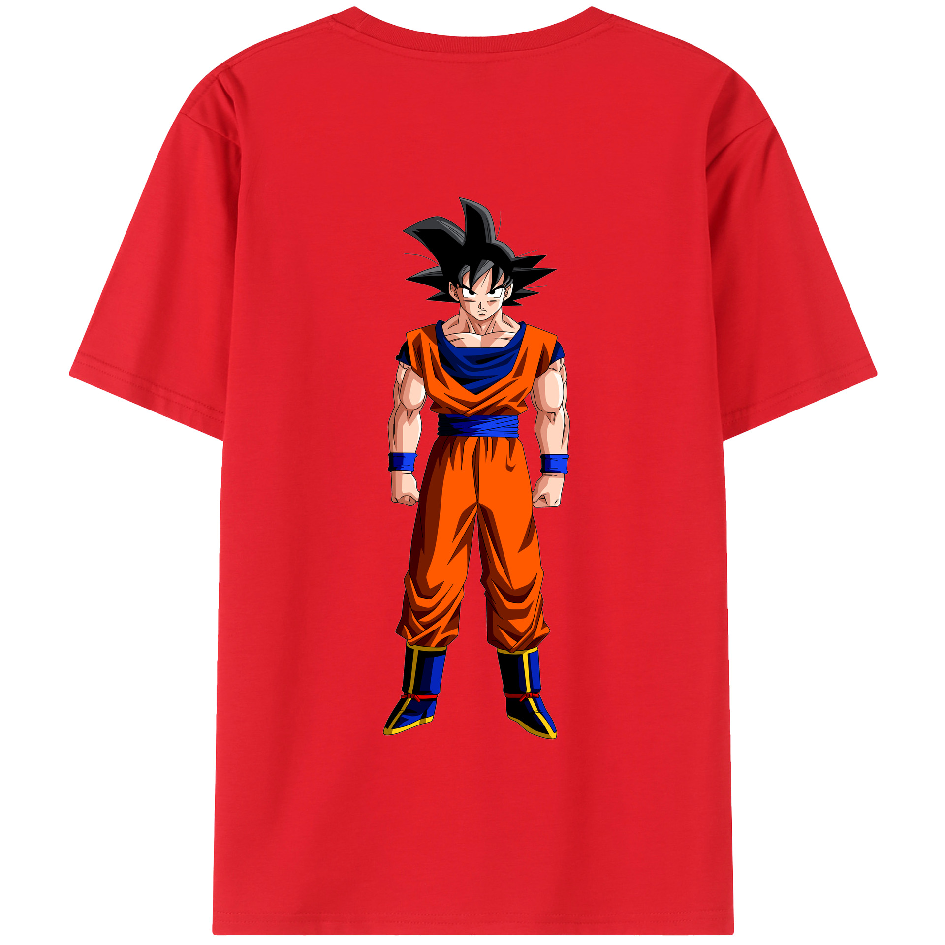 （画像用） ドラゴンボール 孫悟空（そん ごくう）Son Goku カカロット DRAGON BALL Kakarotto 綿100％半袖Tシャツ（背面プリント）