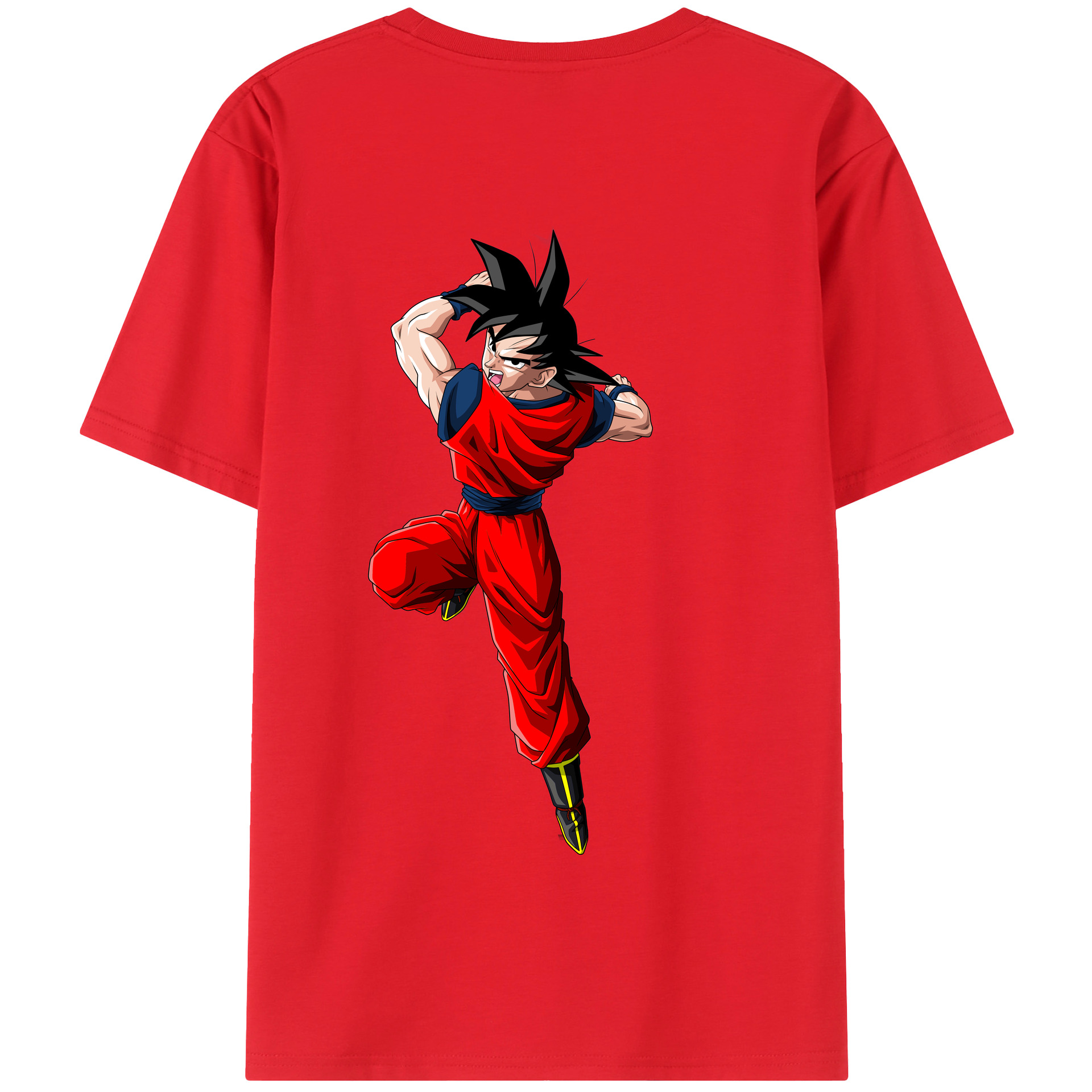 （画像用） ドラゴンボール 孫悟空（そん ごくう）Son Goku カカロット DRAGON BALL Kakarotto 綿100％半袖Tシャツ（背面プリント）