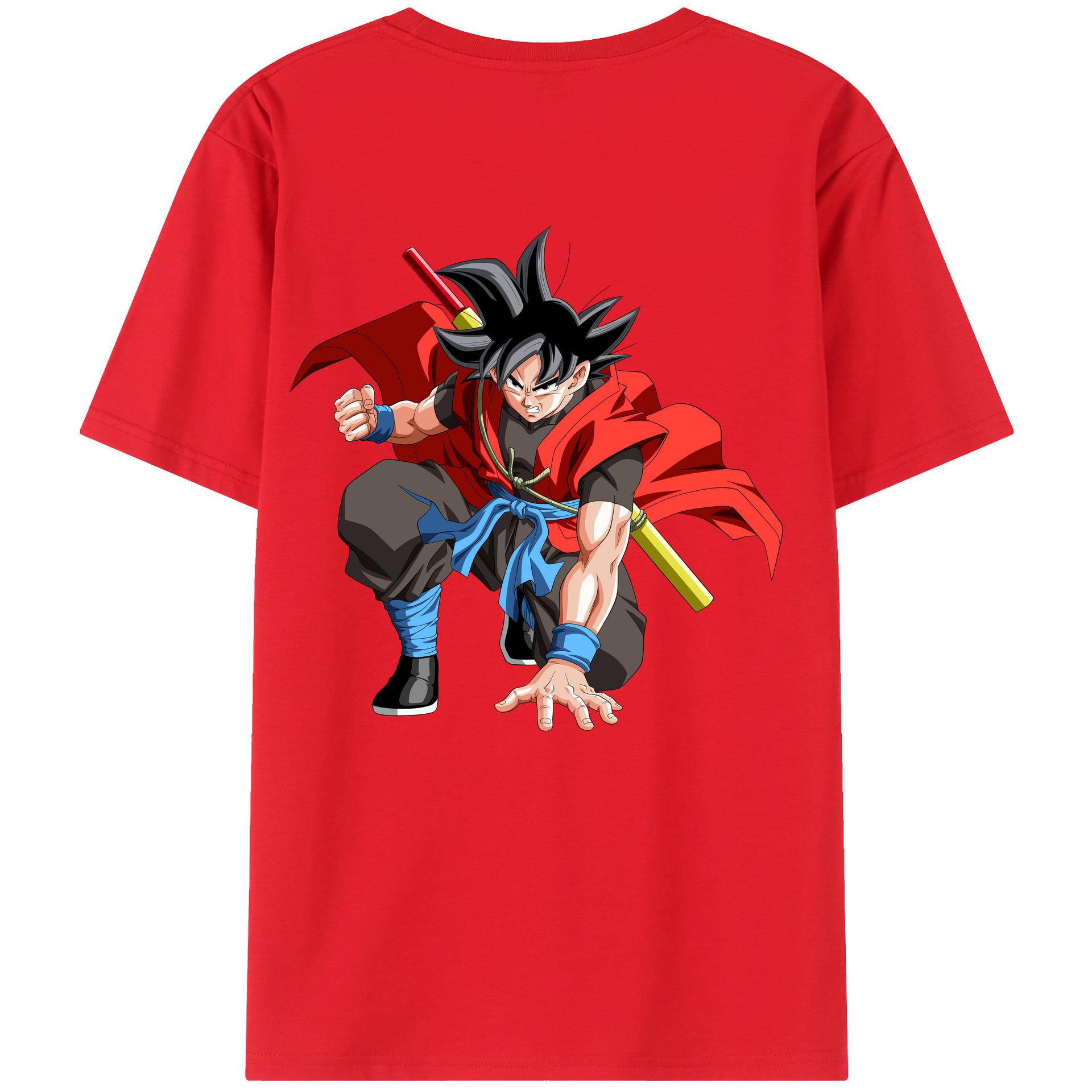（画像用） ドラゴンボール 孫悟空（そん ごくう）Son Goku カカロット DRAGON BALL Kakarotto 綿100％半袖Tシャツ（背面プリント）