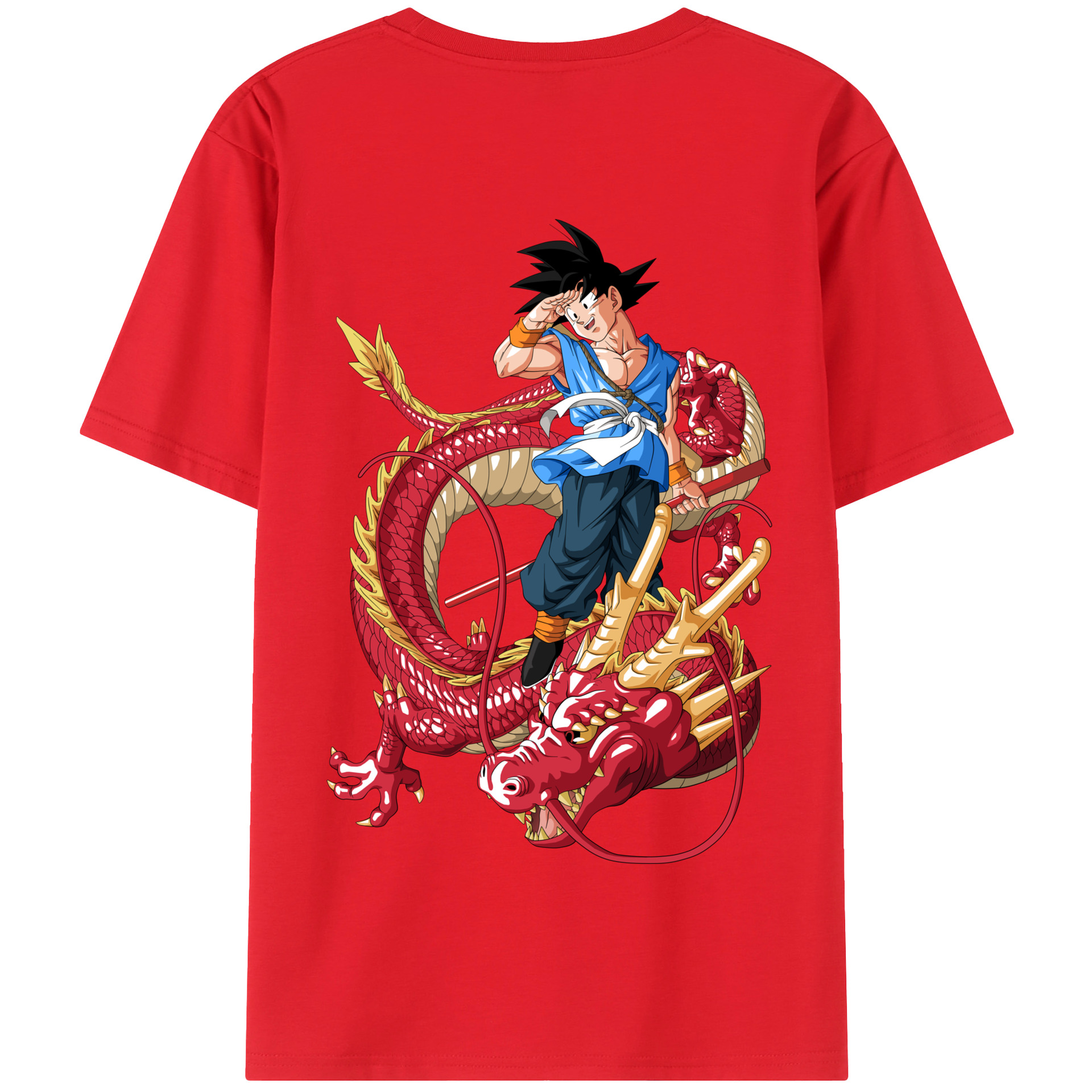 （画像用） ドラゴンボール 孫悟空（そん ごくう）Son Goku カカロット DRAGON BALL Kakarotto 綿100％半袖Tシャツ（背面プリント）