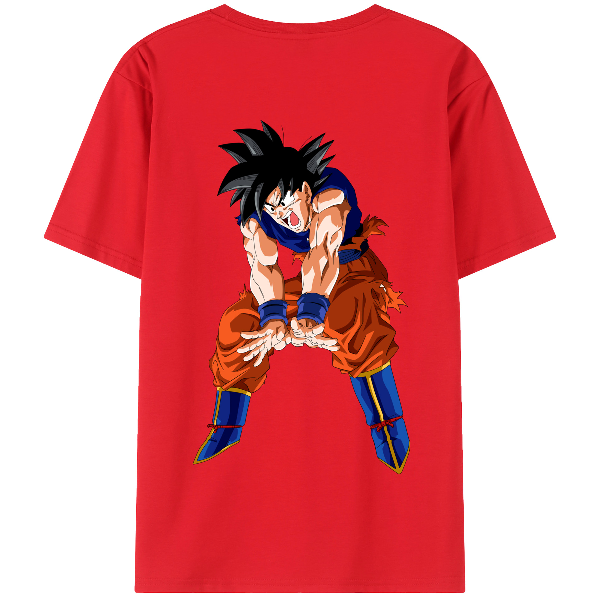 （画像用） ドラゴンボール 孫悟空（そん ごくう）Son Goku カカロット DRAGON BALL Kakarotto 綿100％半袖Tシャツ（背面プリント）