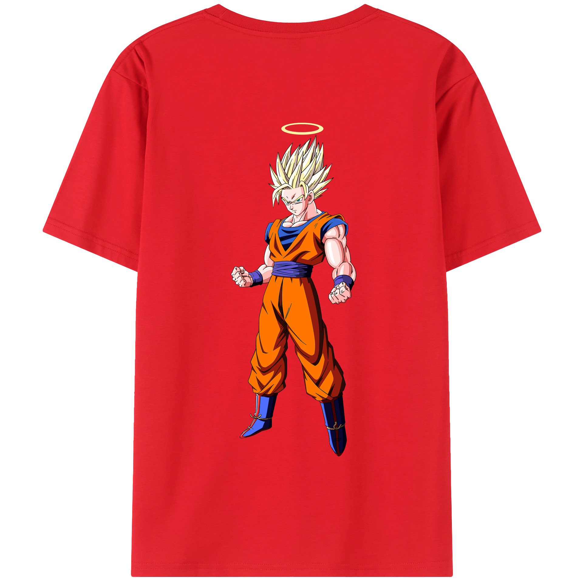 （画像用） ドラゴンボール 孫悟空（そん ごくう）Son Goku カカロット DRAGON BALL Kakarotto 綿100％半袖Tシャツ（背面プリント）