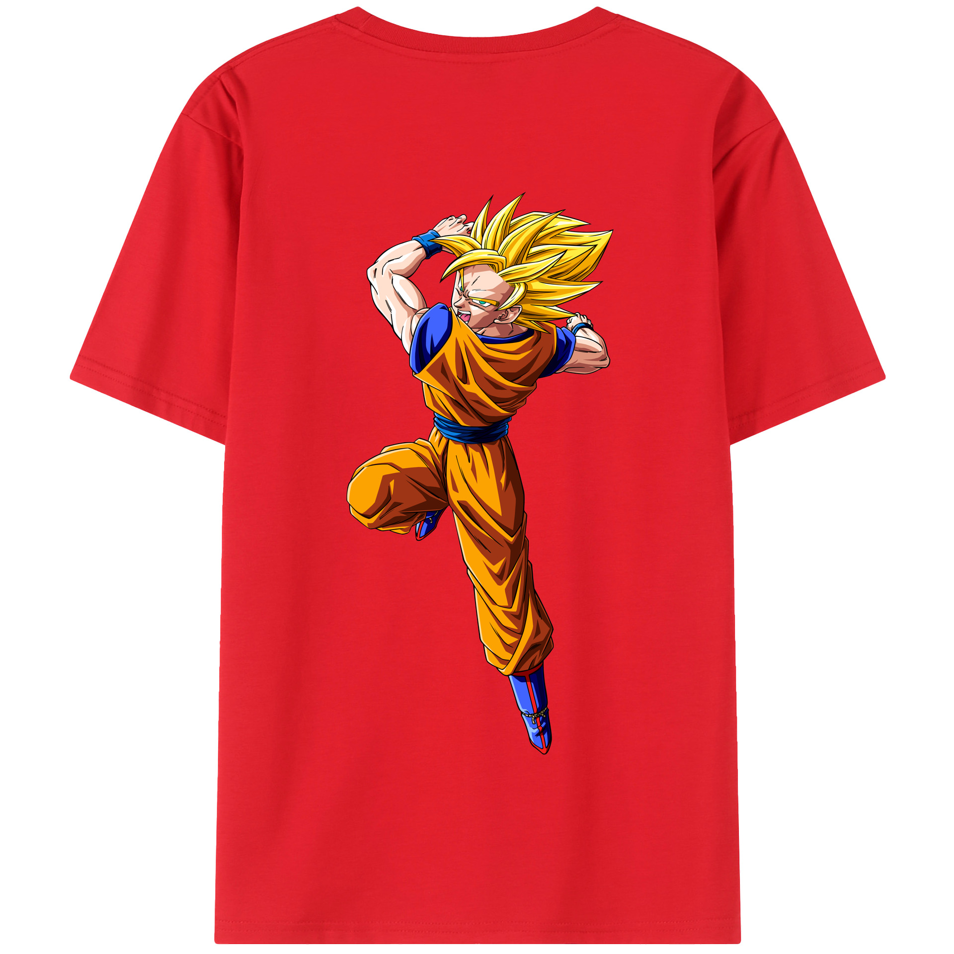 （画像用） ドラゴンボール 孫悟空（そん ごくう）Son Goku カカロット DRAGON BALL Kakarotto 綿100％半袖Tシャツ（背面プリント）