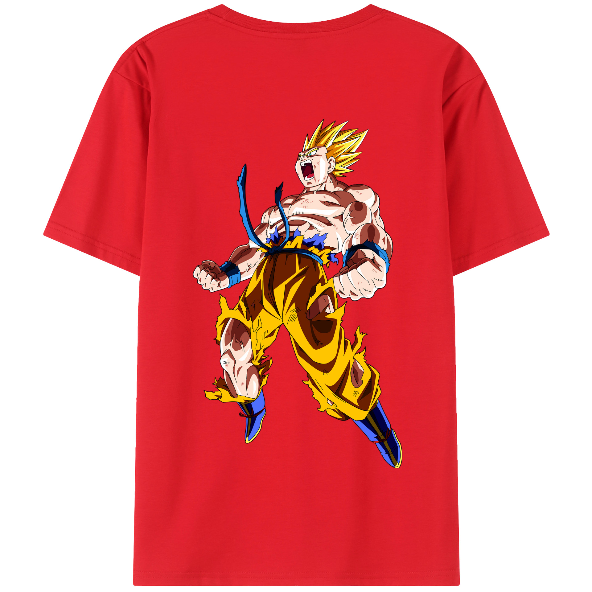 （画像用） ドラゴンボール 孫悟空（そん ごくう）Son Goku カカロット DRAGON BALL Kakarotto 綿100％半袖Tシャツ（背面プリント）