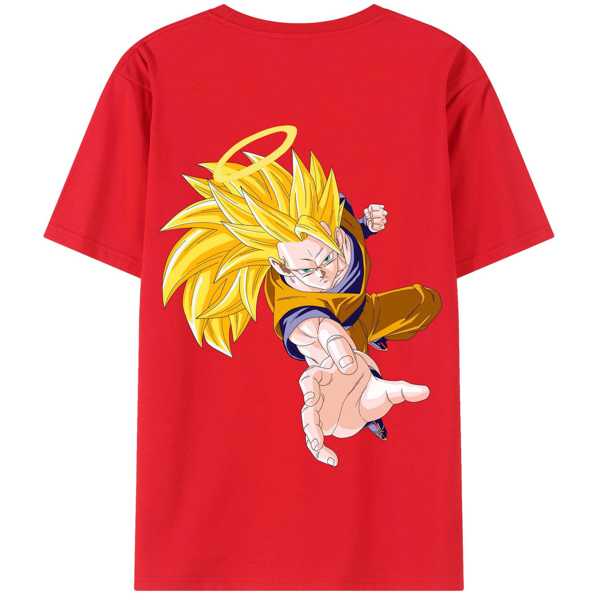 （画像用） ドラゴンボール 孫悟空（そん ごくう）Son Goku カカロット DRAGON BALL Kakarotto 綿100％半袖Tシャツ（背面プリント）