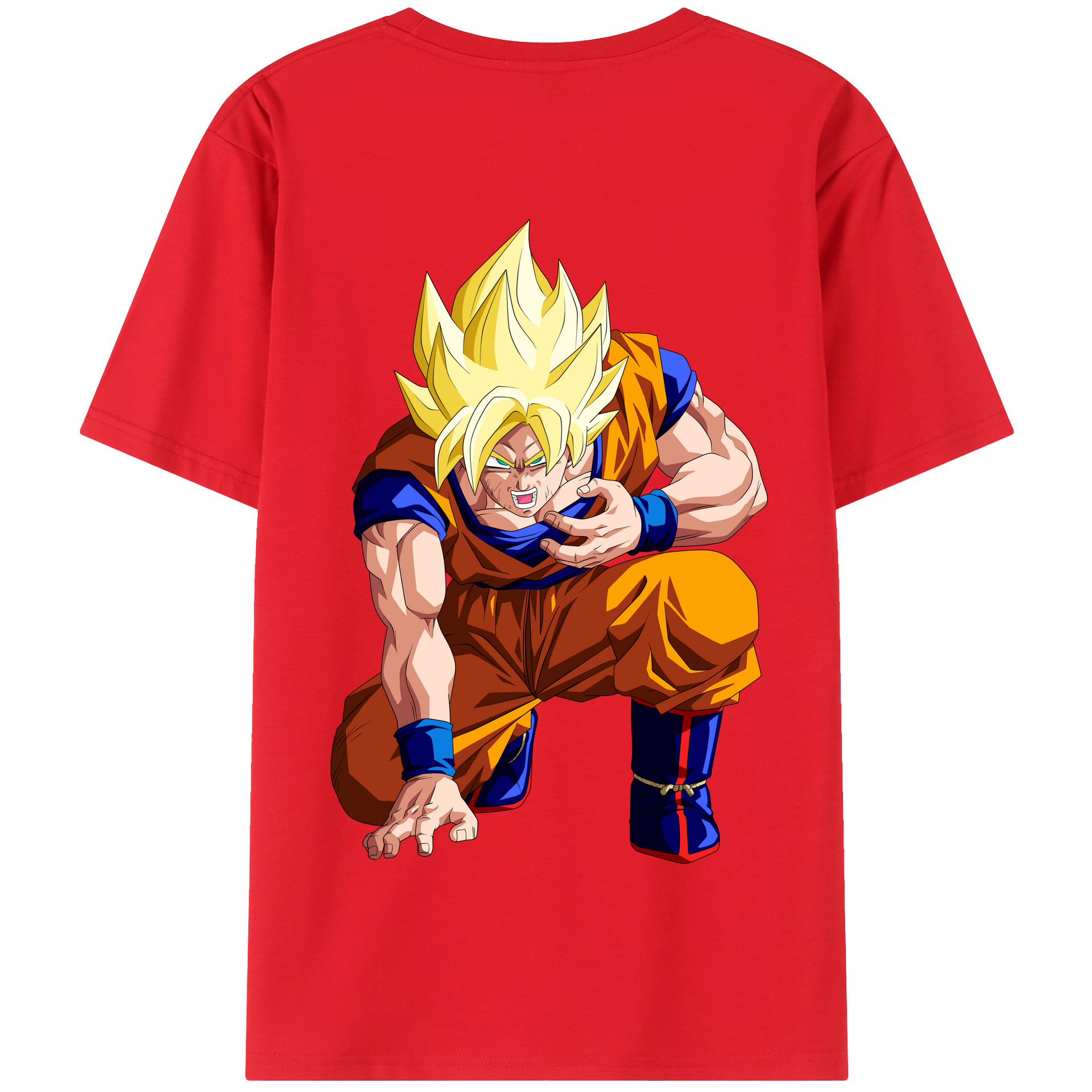 （画像用） ドラゴンボール 孫悟空（そん ごくう）Son Goku カカロット DRAGON BALL Kakarotto 綿100％半袖Tシャツ（背面プリント）
