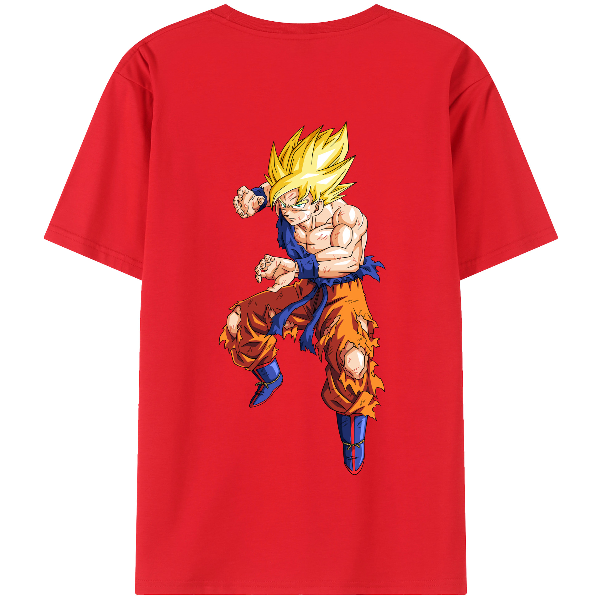 （画像用） ドラゴンボール 孫悟空（そん ごくう）Son Goku カカロット DRAGON BALL Kakarotto 綿100％半袖Tシャツ（背面プリント）