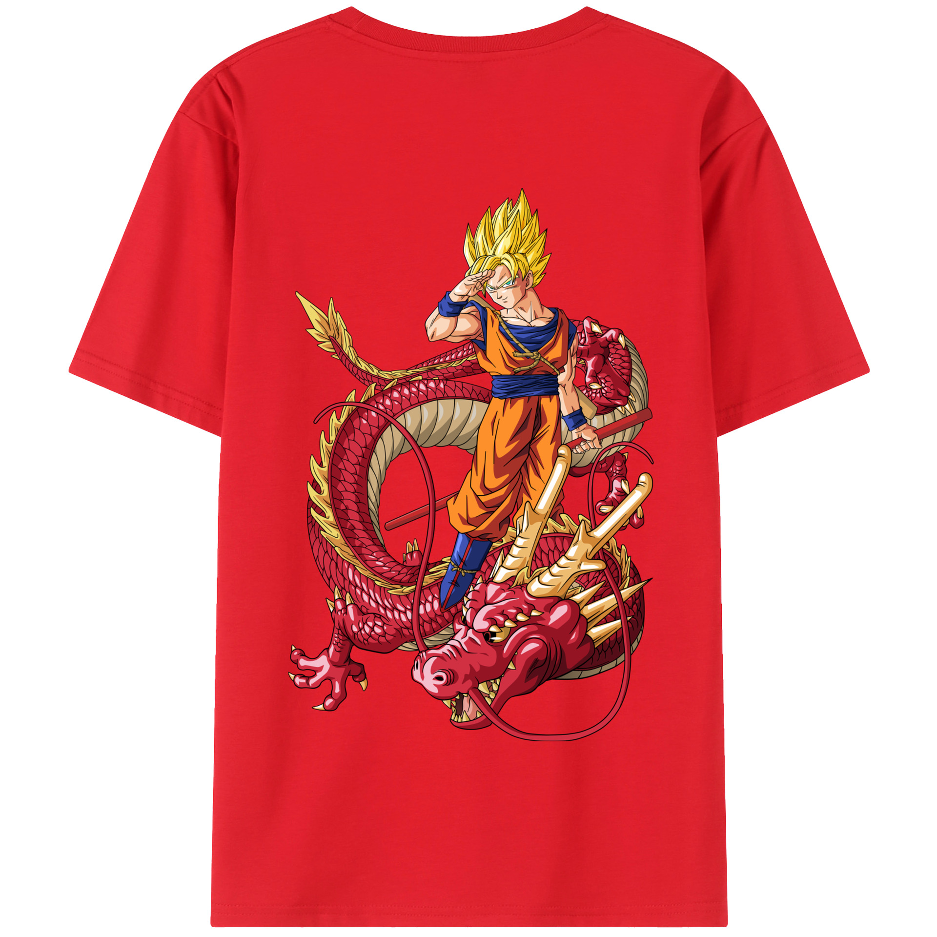 （画像用） ドラゴンボール 孫悟空（そん ごくう）Son Goku カカロット DRAGON BALL Kakarotto 綿100％半袖Tシャツ（背面プリント）