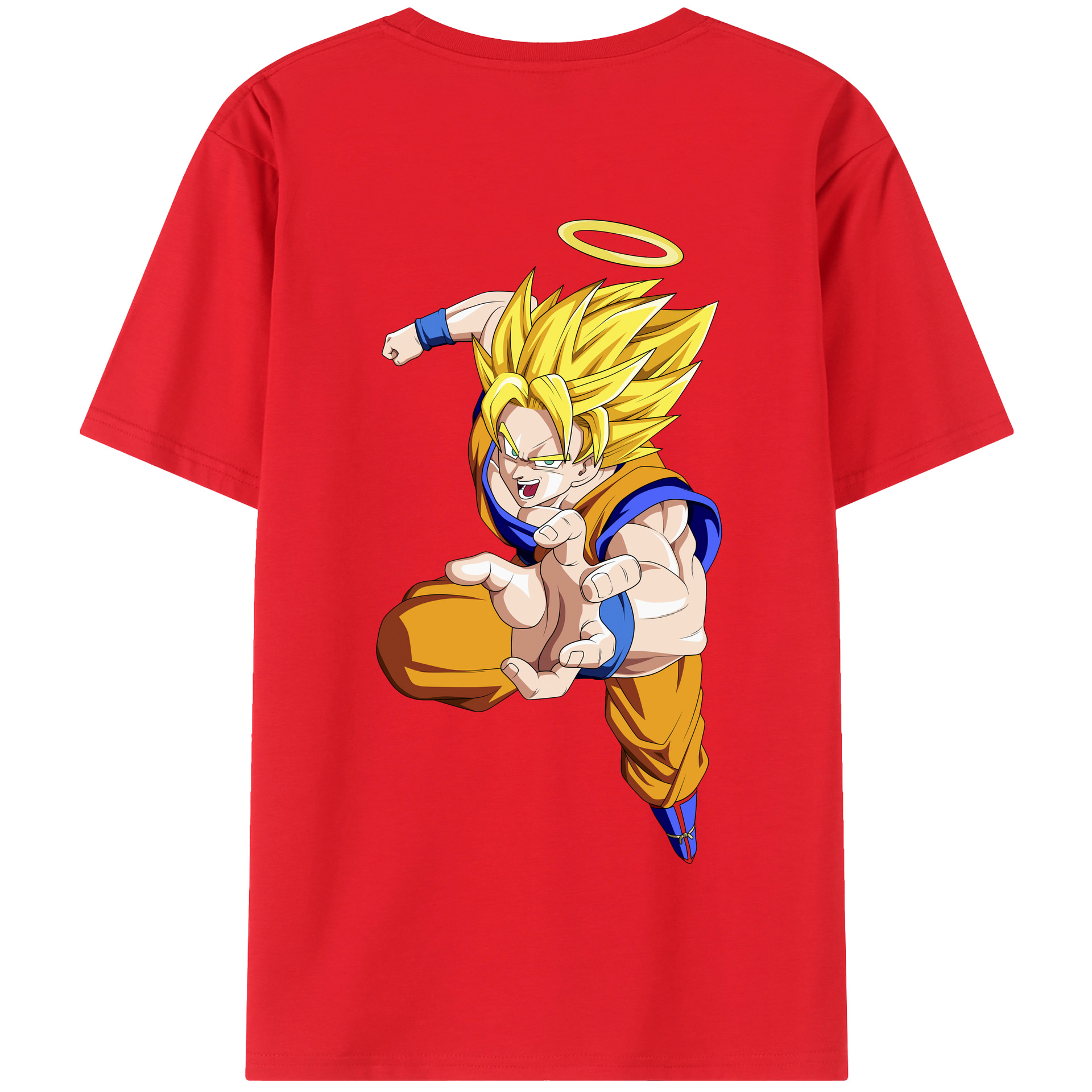（画像用） ドラゴンボール 孫悟空（そん ごくう）Son Goku カカロット DRAGON BALL Kakarotto 綿100％半袖Tシャツ（背面プリント）