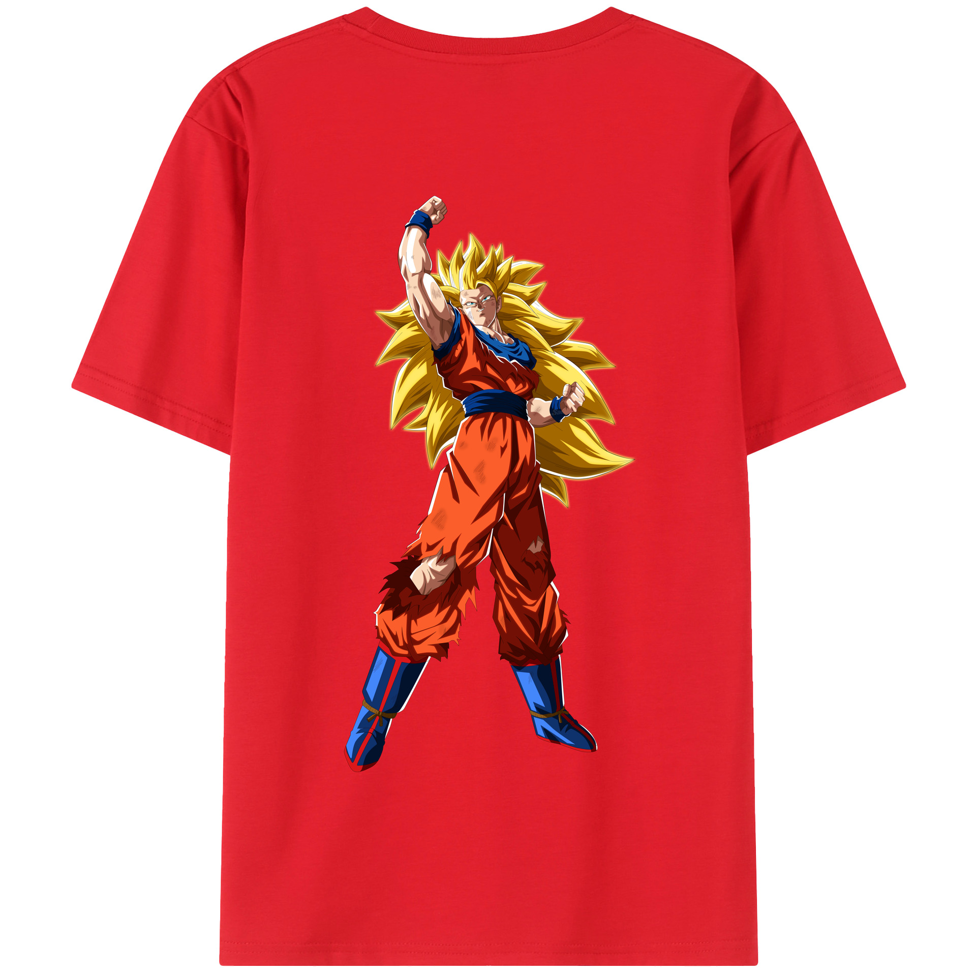 （画像用） ドラゴンボール 孫悟空（そん ごくう）Son Goku カカロット DRAGON BALL Kakarotto 綿100％半袖Tシャツ（背面プリント）