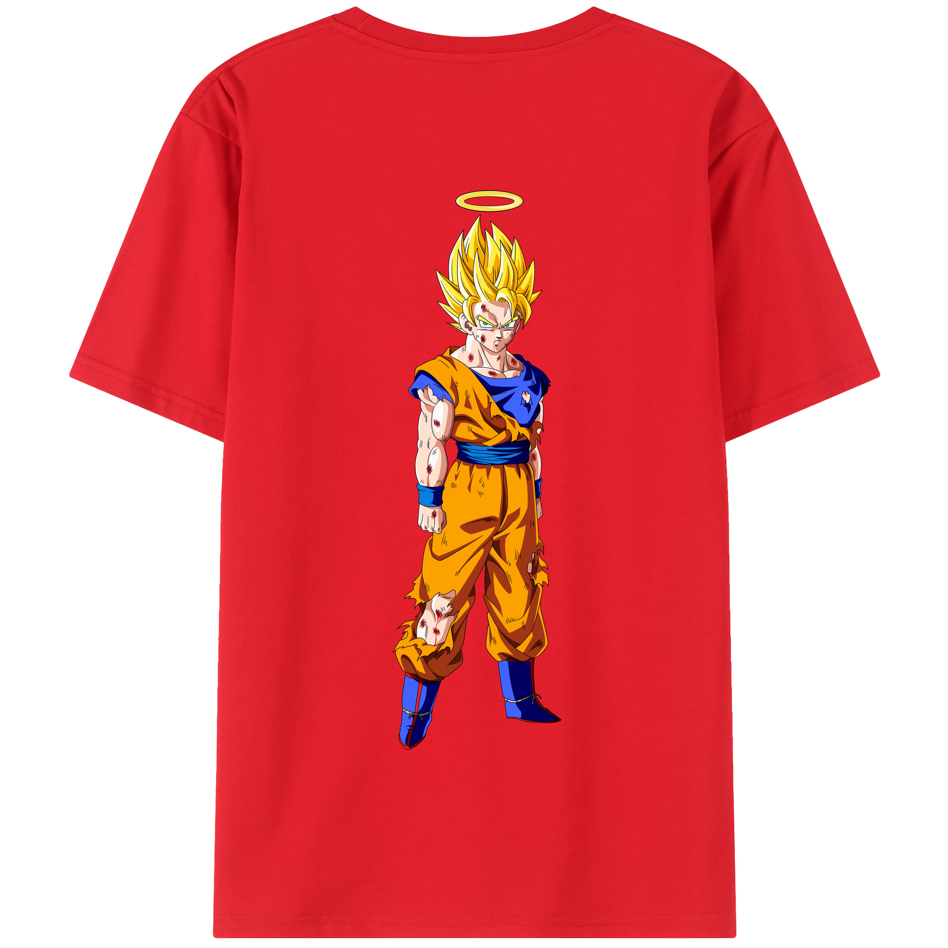 （画像用） ドラゴンボール 孫悟空（そん ごくう）Son Goku カカロット DRAGON BALL Kakarotto 綿100％半袖Tシャツ（背面プリント）