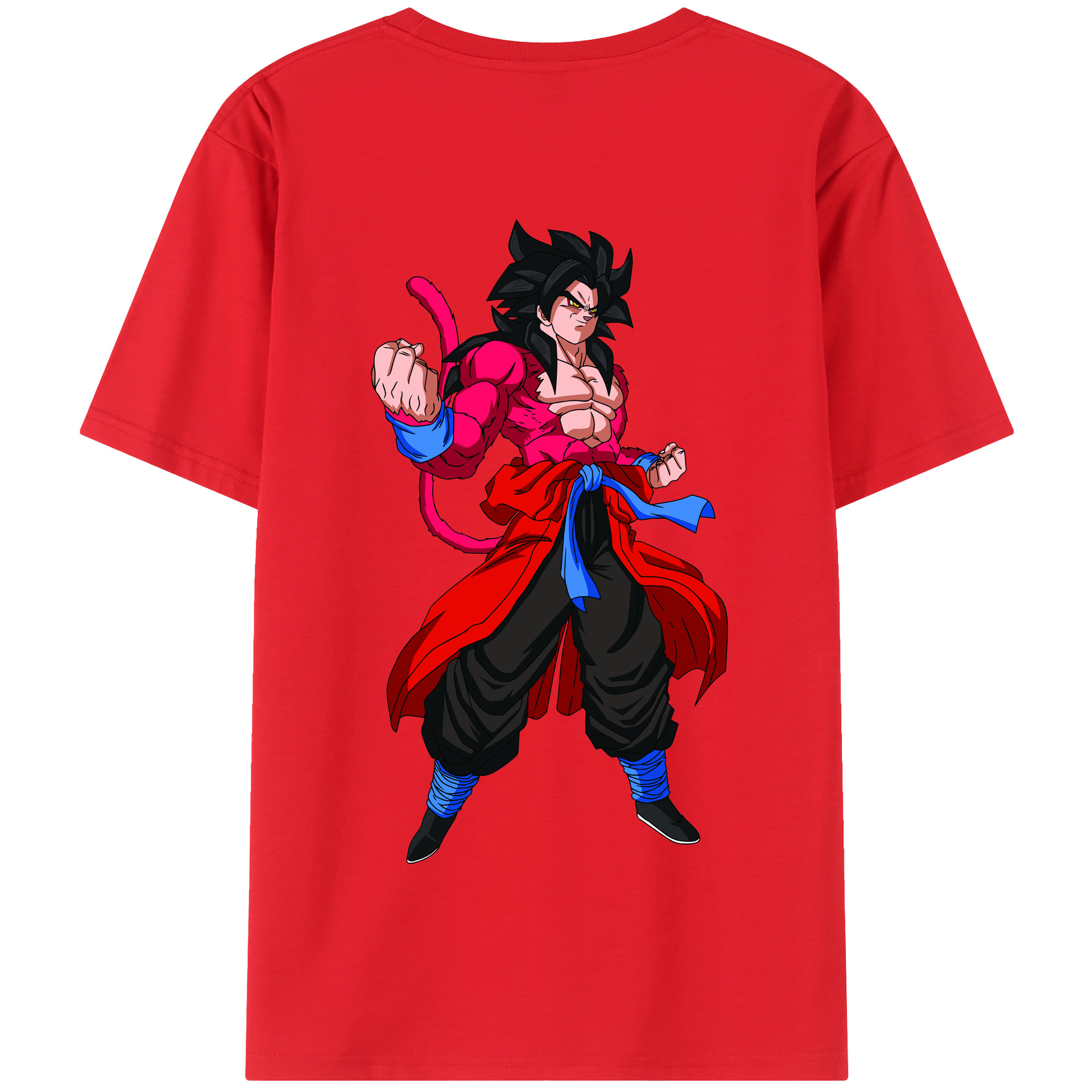 （画像用） ドラゴンボール 孫悟空（そん ごくう）Son Goku カカロット DRAGON BALL Kakarotto 綿100％半袖Tシャツ（背面プリント）