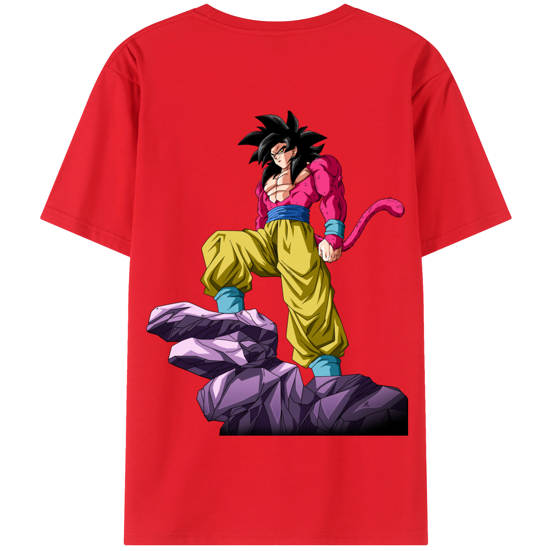 （画像用） ドラゴンボール 孫悟空（そん ごくう）Son Goku カカロット DRAGON BALL Kakarotto 綿100％半袖Tシャツ（背面プリント）