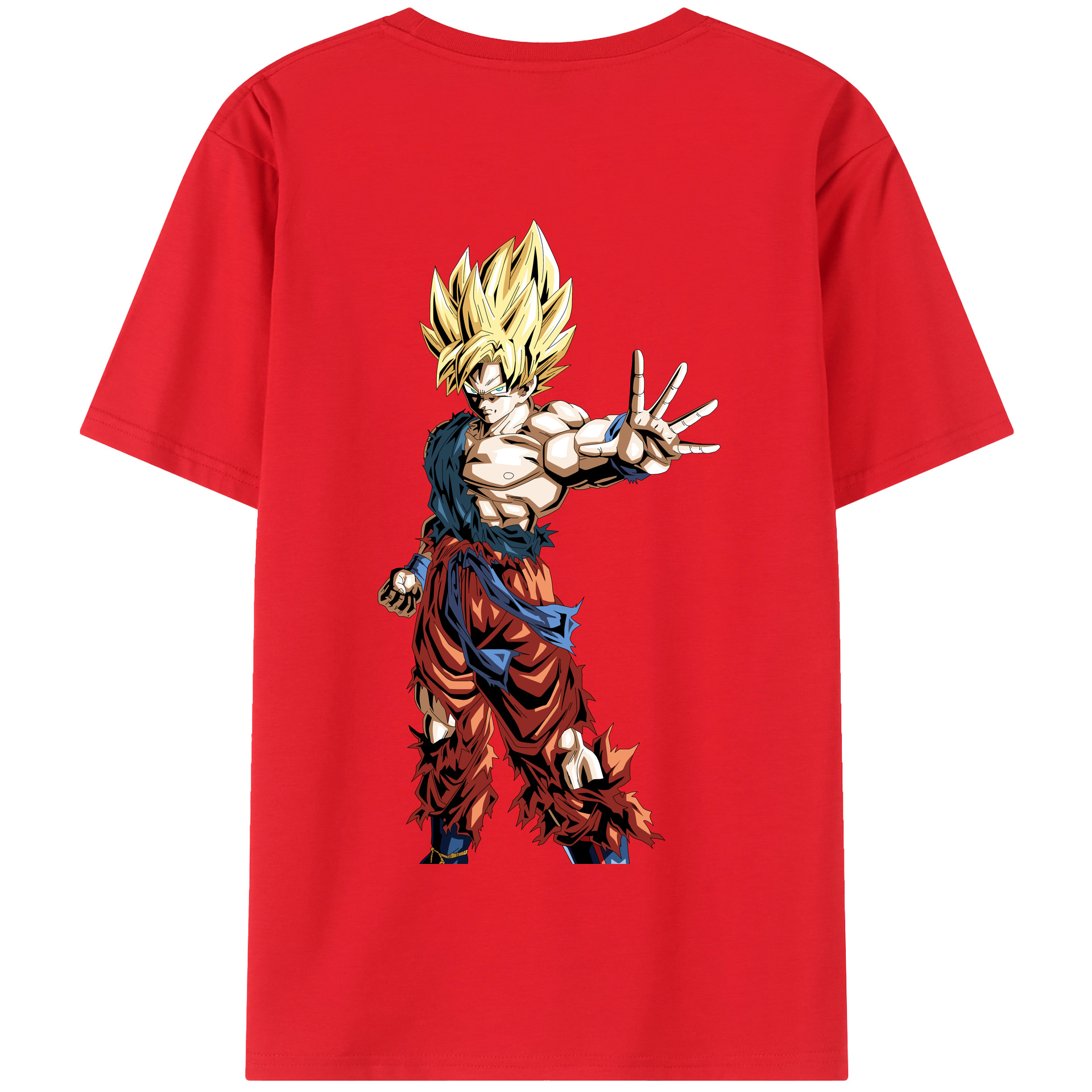 （画像用） ドラゴンボール 孫悟空（そん ごくう）Son Goku カカロット DRAGON BALL Kakarotto 綿100％半袖Tシャツ（背面プリント）