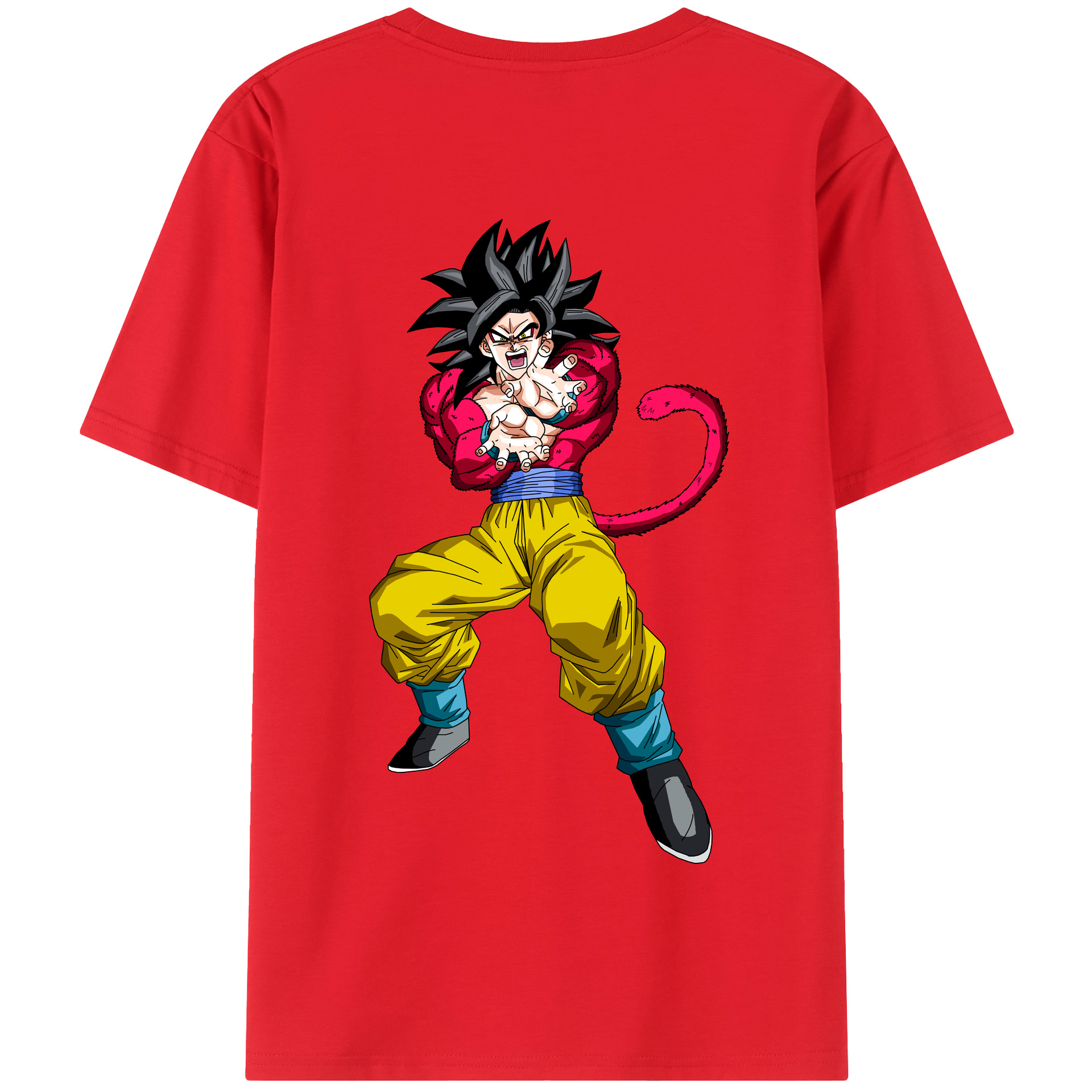 （画像用） ドラゴンボール 孫悟空（そん ごくう）Son Goku カカロット DRAGON BALL Kakarotto 綿100％半袖Tシャツ（背面プリント）