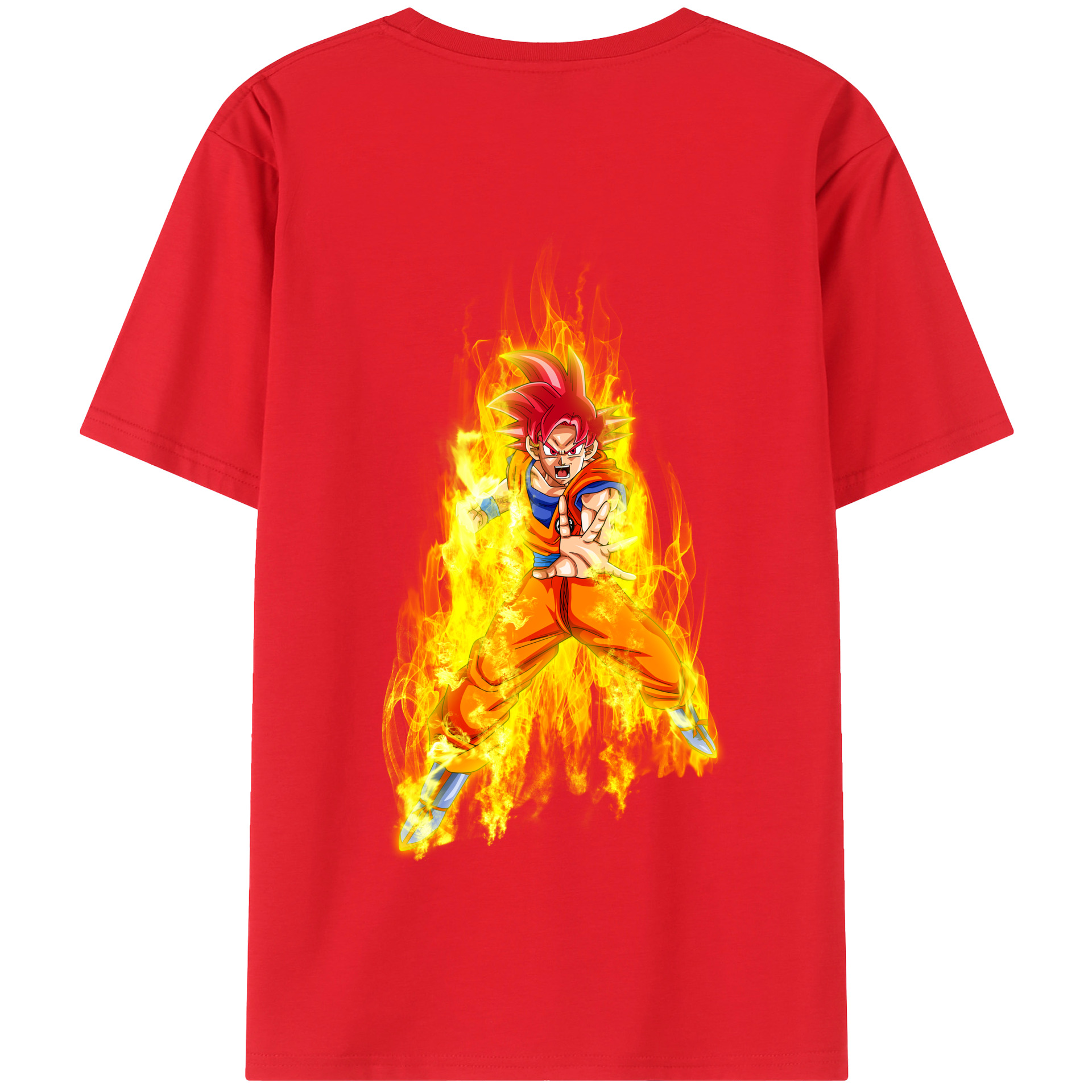 （画像用） ドラゴンボール 孫悟空（そん ごくう）Son Goku カカロット DRAGON BALL Kakarotto 綿100％半袖Tシャツ（背面プリント）