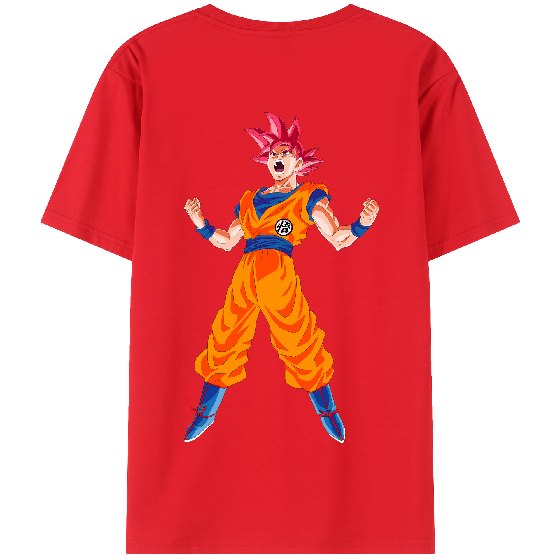 （画像用） ドラゴンボール 孫悟空（そん ごくう）Son Goku カカロット DRAGON BALL Kakarotto 綿100％半袖Tシャツ（背面プリント）