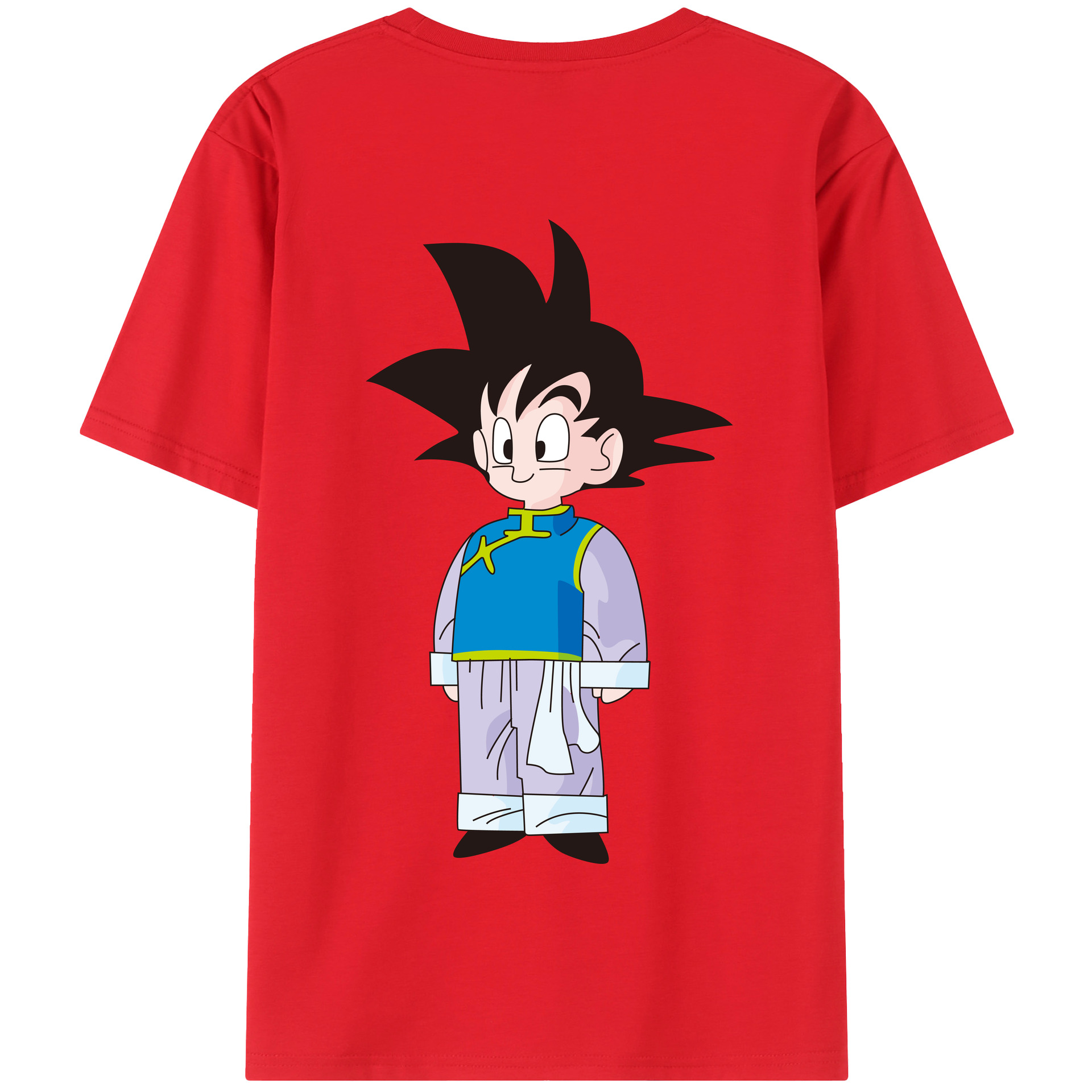 （画像用） ドラゴンボール 孫悟空（そん ごくう）Son Goku カカロット DRAGON BALL Kakarotto 綿100％半袖Tシャツ（背面プリント）