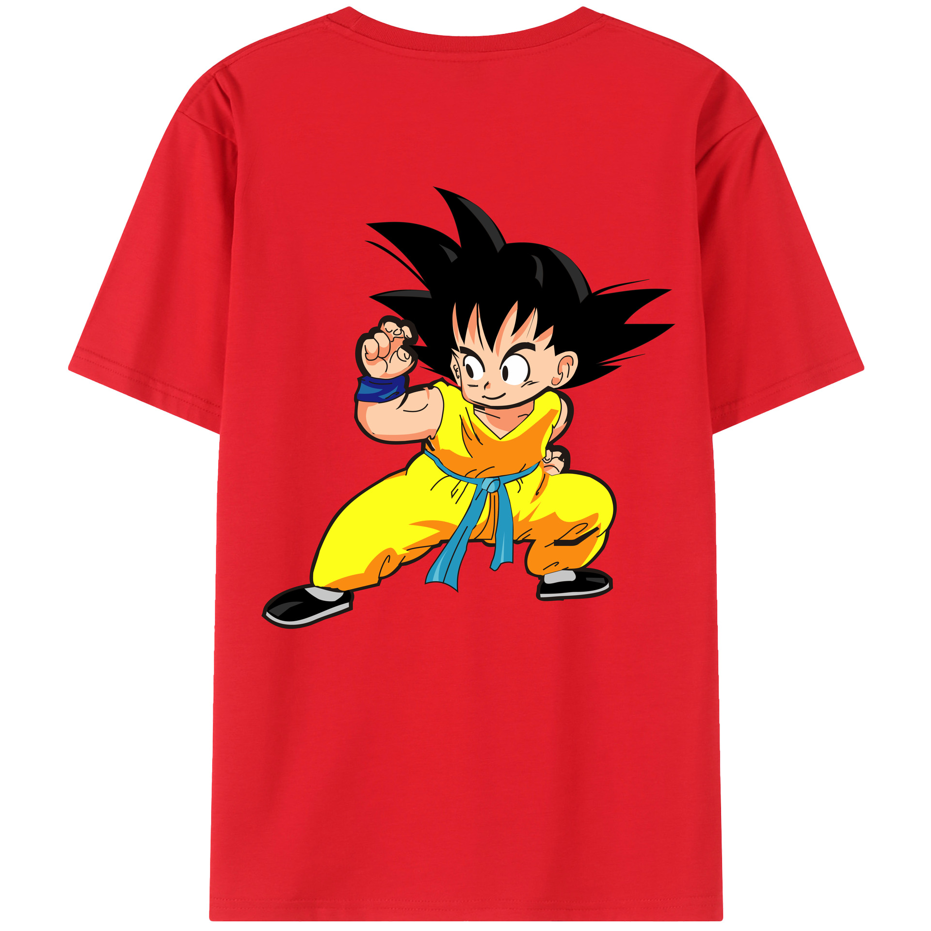 （画像用） ドラゴンボール 孫悟空（そん ごくう）Son Goku カカロット DRAGON BALL Kakarotto 綿100％半袖Tシャツ（背面プリント）
